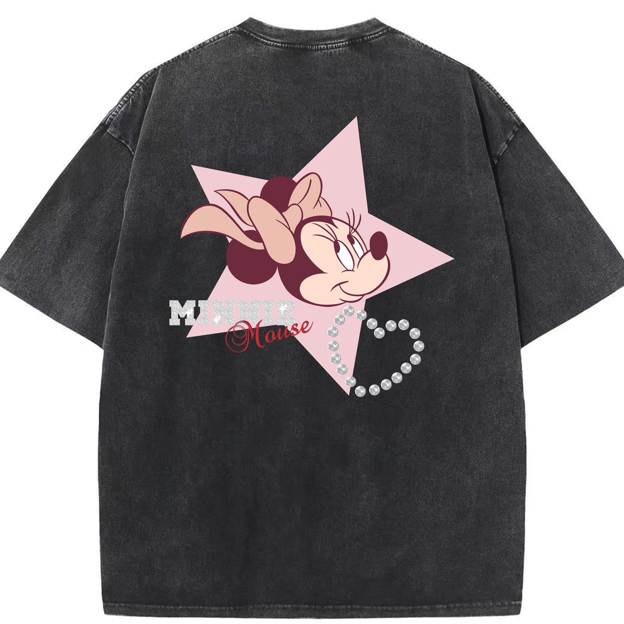 （画像用） ミッキーマウス Mickey Mouse 綿100% ヴィンテージ風 半袖Tシャツ（背面プリント）