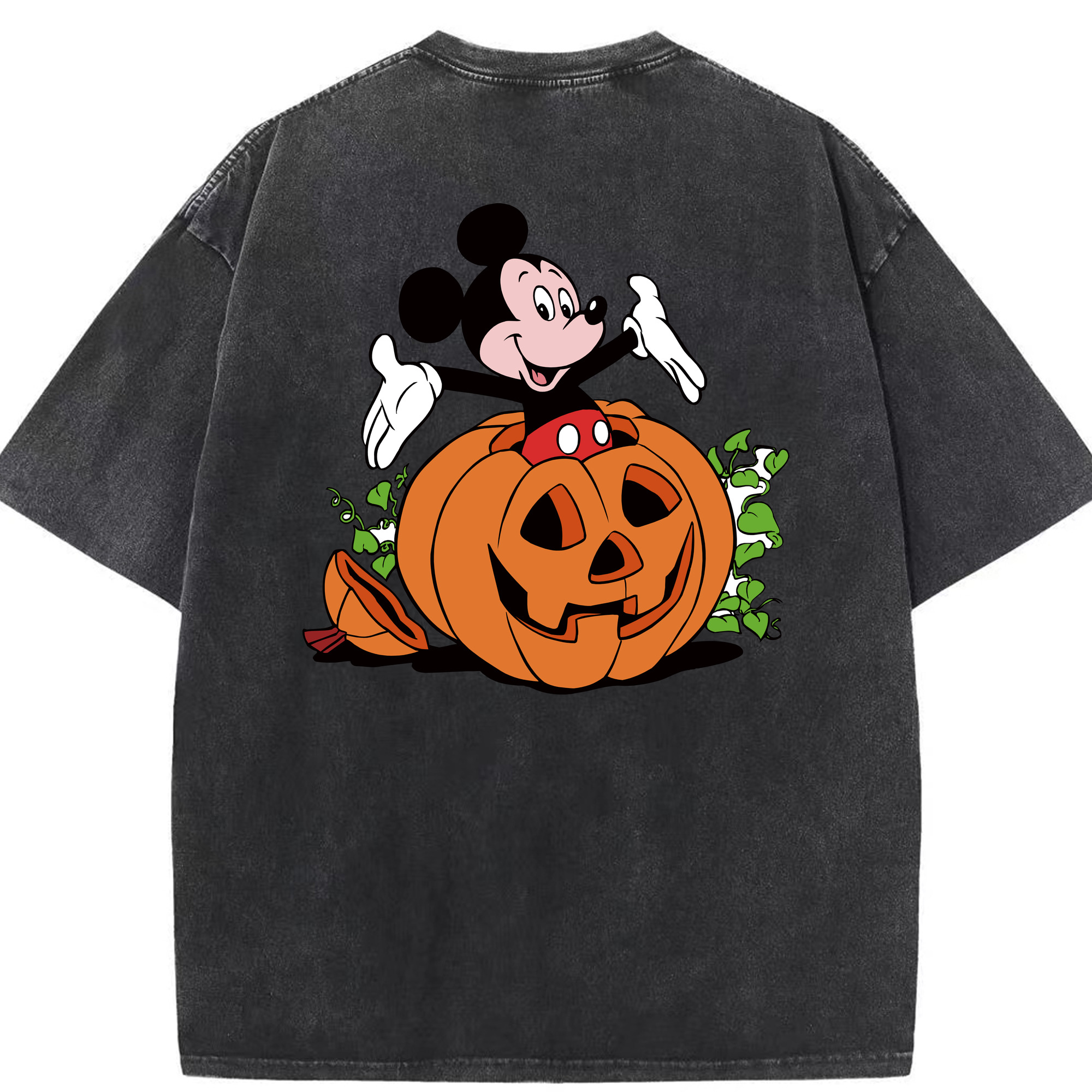 （画像用） ミッキーマウス Mickey Mouse 綿100% ヴィンテージ風 半袖Tシャツ（背面プリント）
