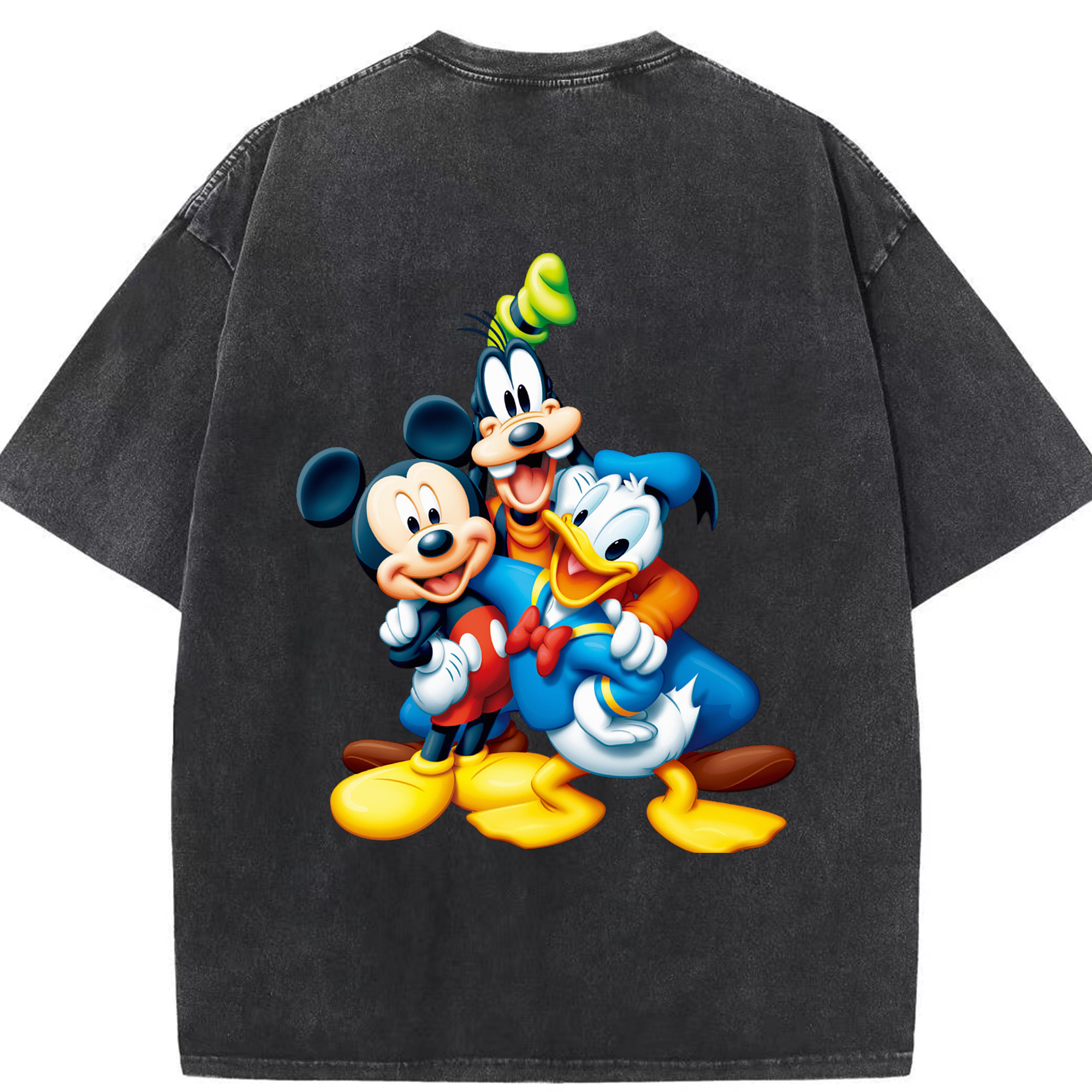 （画像用） ミッキーマウス Mickey Mouse 綿100% ヴィンテージ風 半袖Tシャツ（背面プリント）