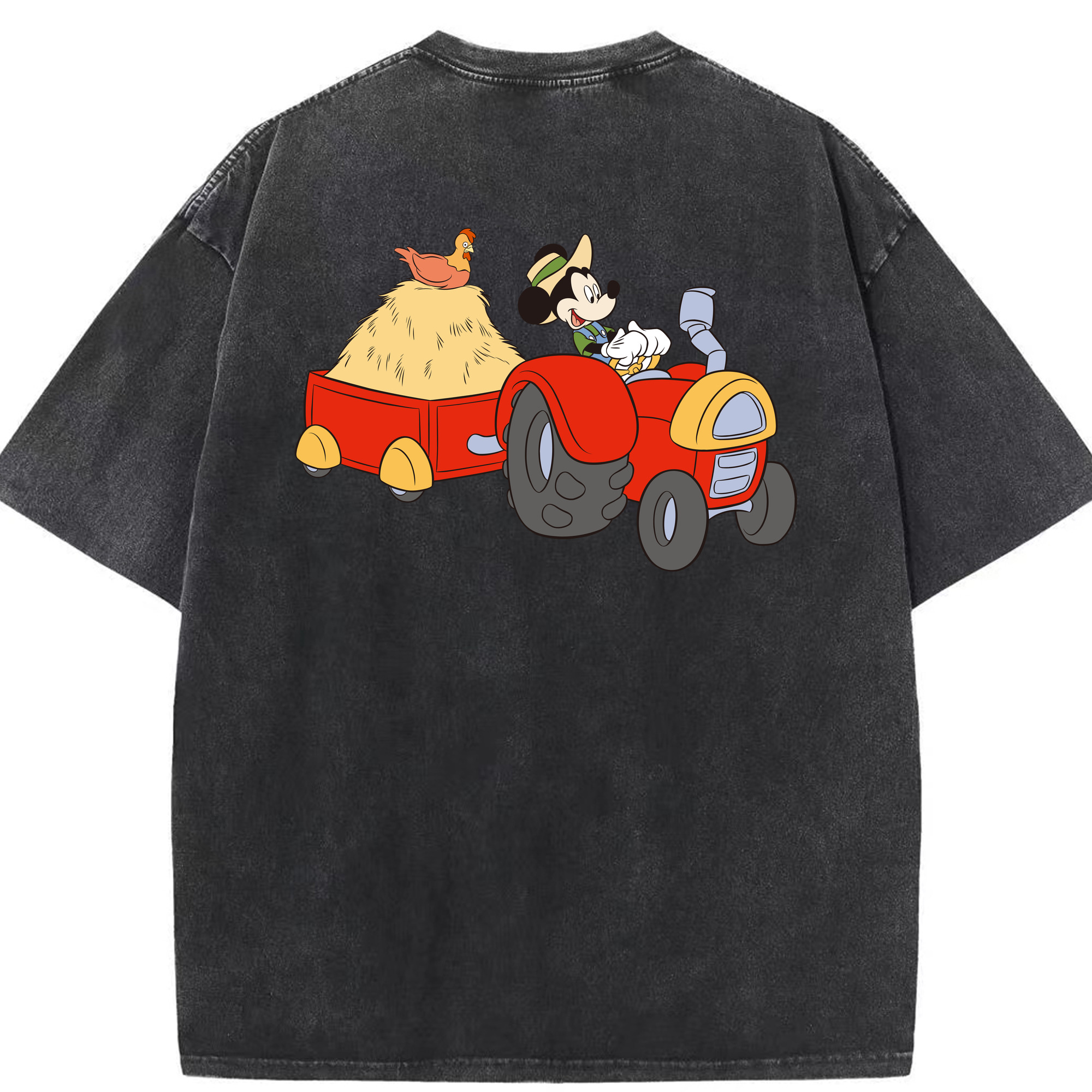 （画像用） ミッキーマウス Mickey Mouse 綿100% ヴィンテージ風 半袖Tシャツ（背面プリント）