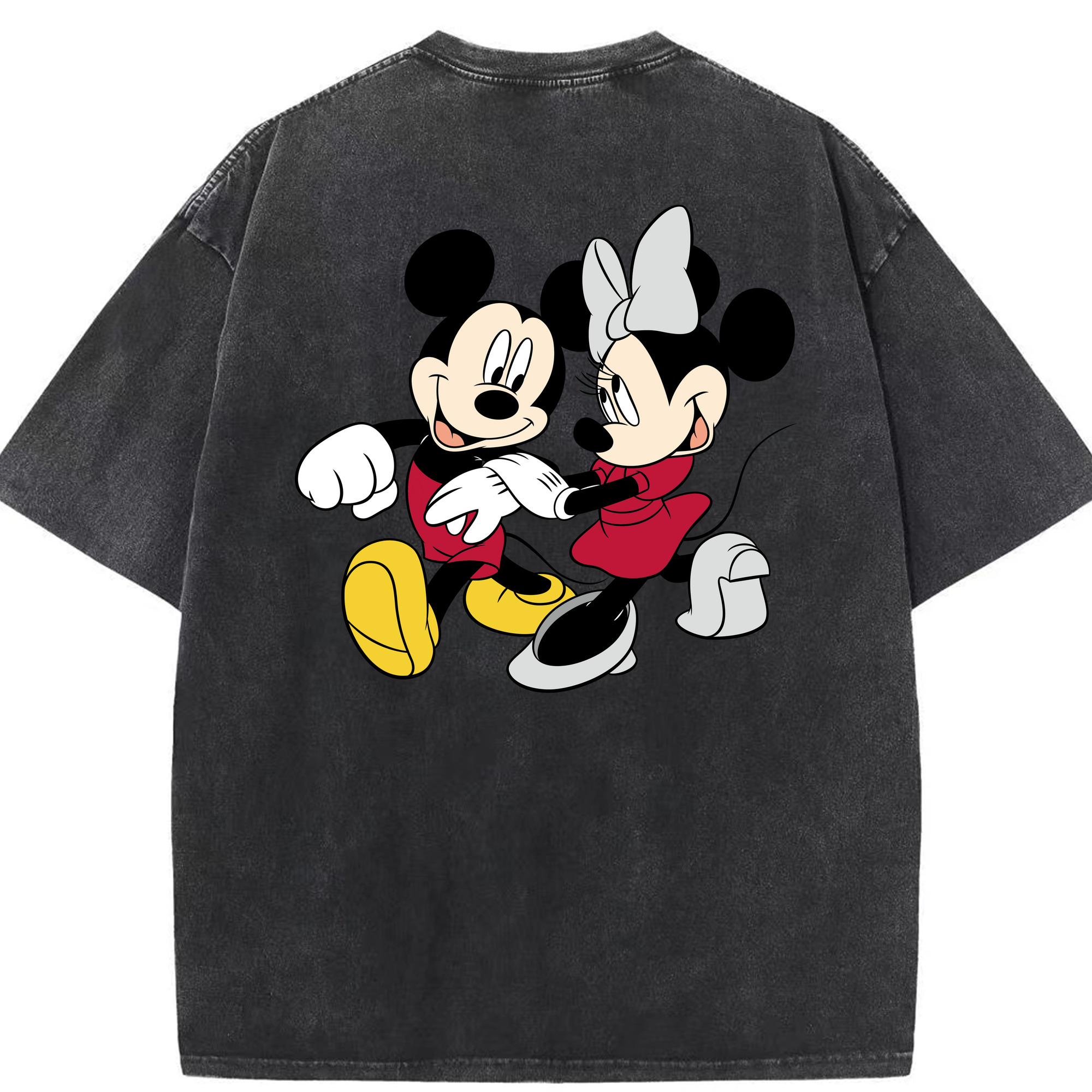 （画像用） ミッキーマウス Mickey Mouse 綿100% ヴィンテージ風 半袖Tシャツ（背面プリント）