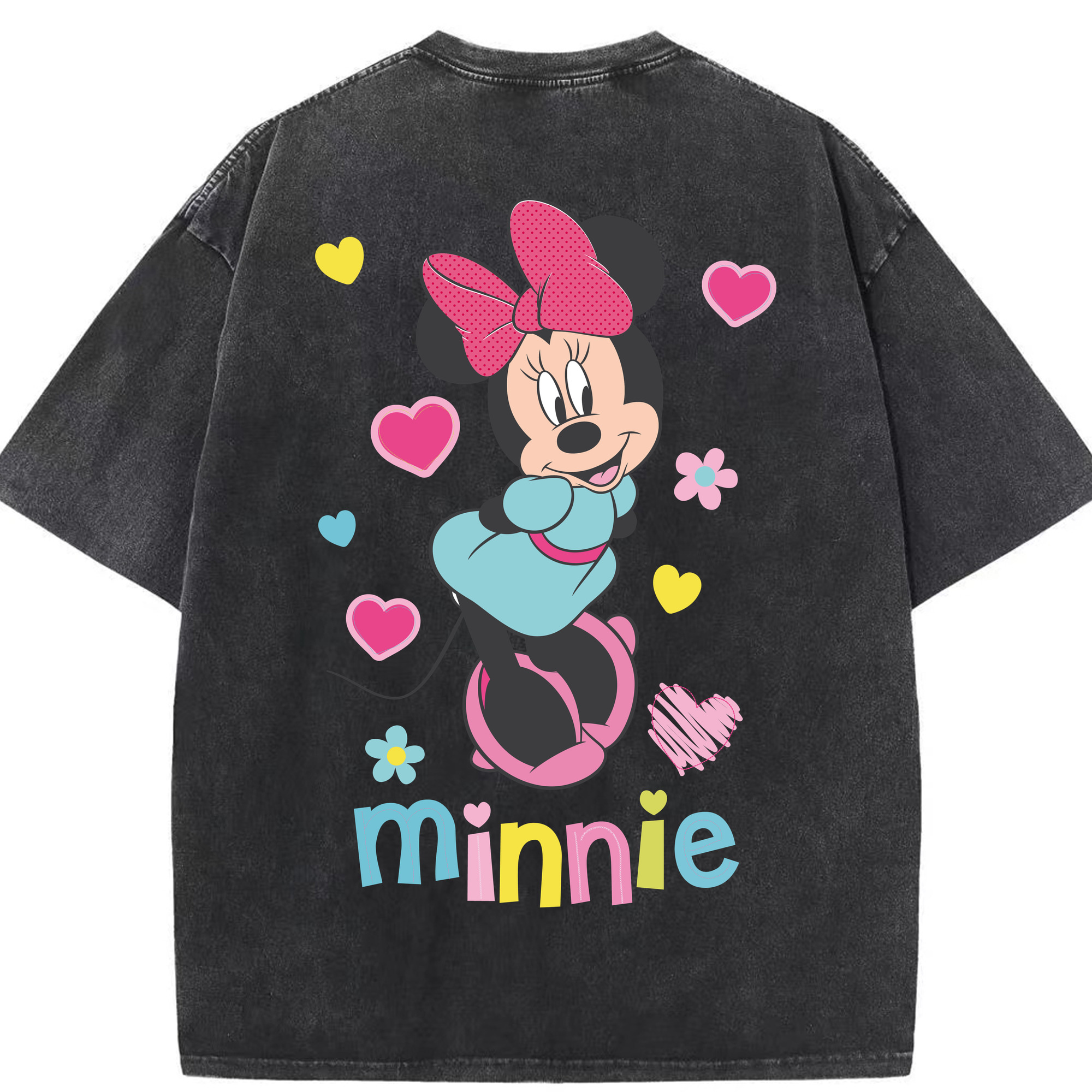 （画像用） ミッキーマウス Mickey Mouse 綿100% ヴィンテージ風 半袖Tシャツ（背面プリント）