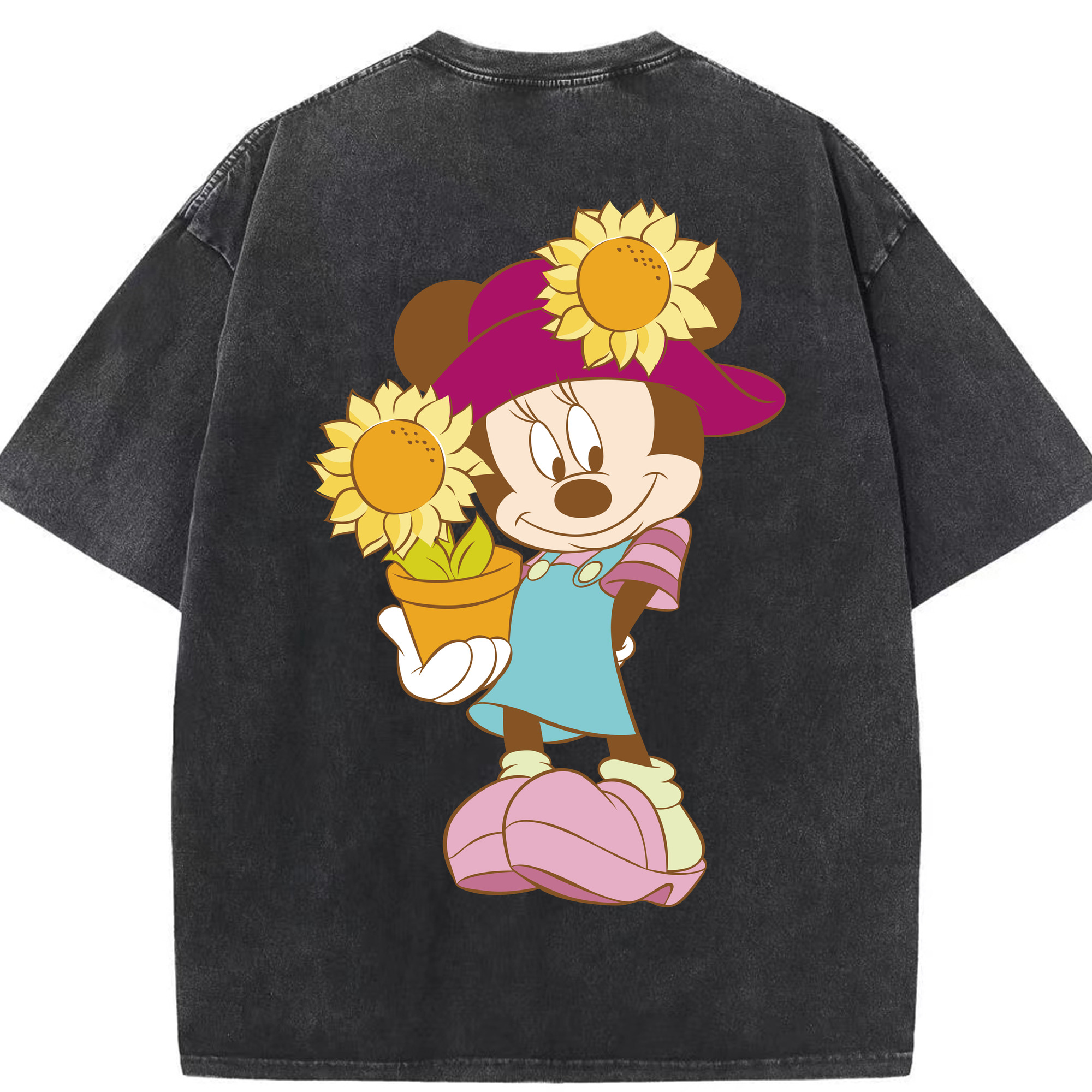 （画像用） ミッキーマウス Mickey Mouse 綿100% ヴィンテージ風 半袖Tシャツ（背面プリント）