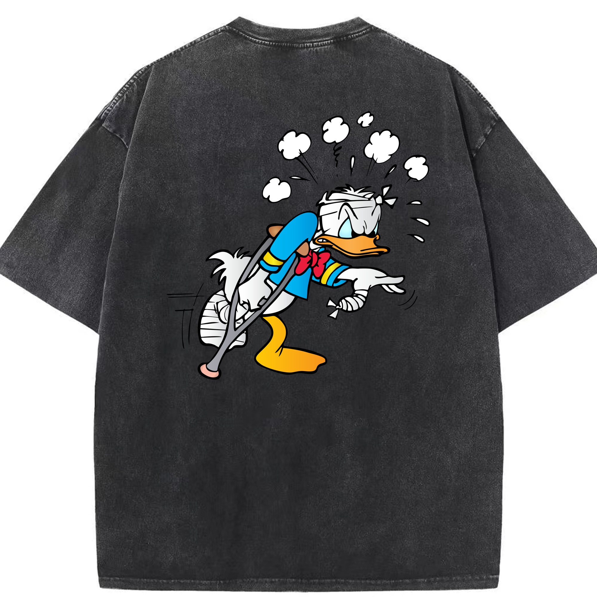 （画像用） ミッキーマウス Mickey Mouse 綿100% ヴィンテージ風 半袖Tシャツ（背面プリント）