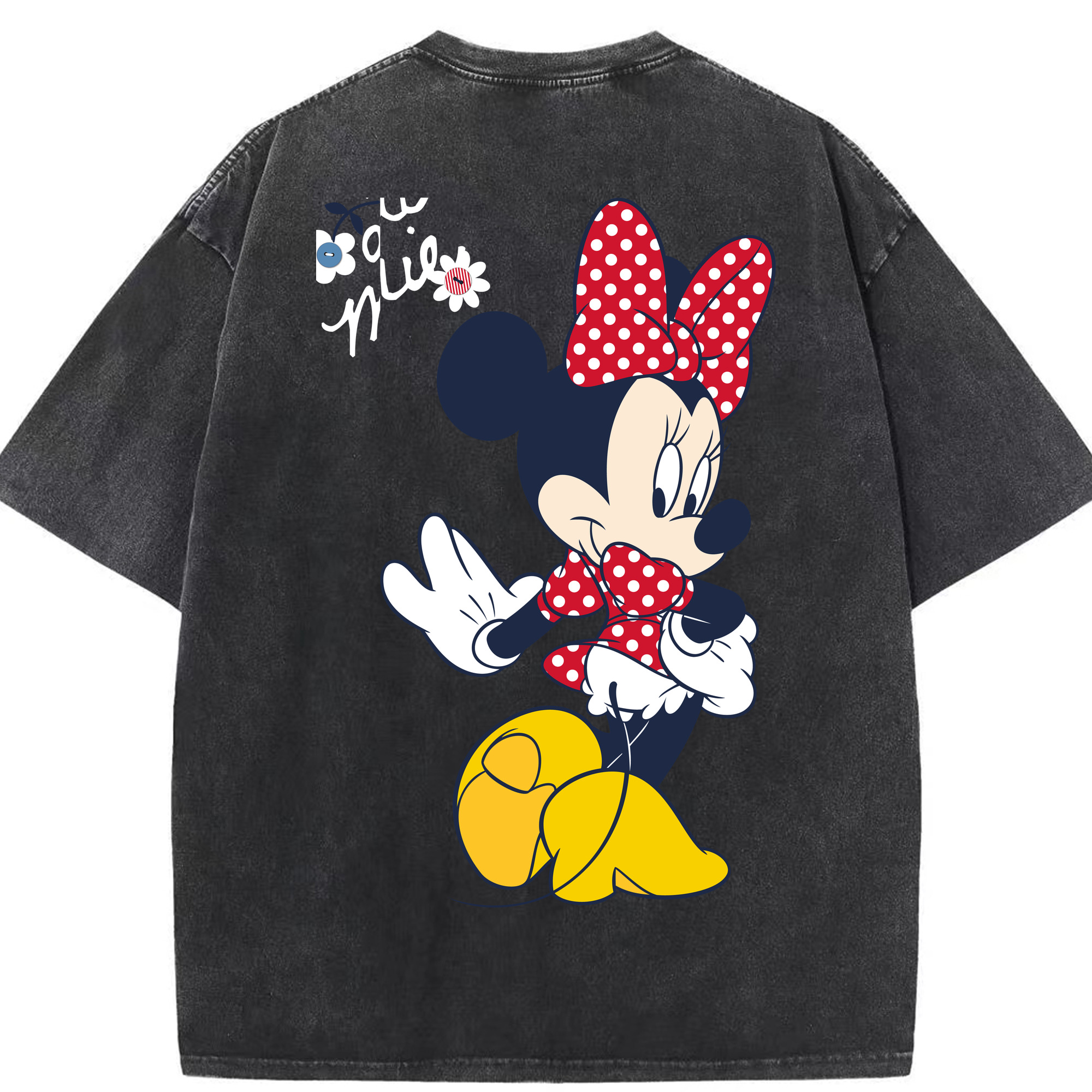 （画像用） ミッキーマウス Mickey Mouse 綿100% ヴィンテージ風 半袖Tシャツ（背面プリント）