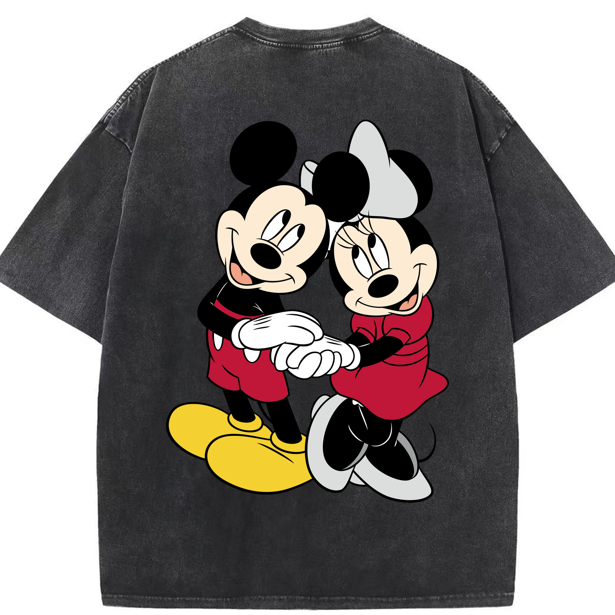 （画像用） ミッキーマウス Mickey Mouse 綿100% ヴィンテージ風 半袖Tシャツ（背面プリント）