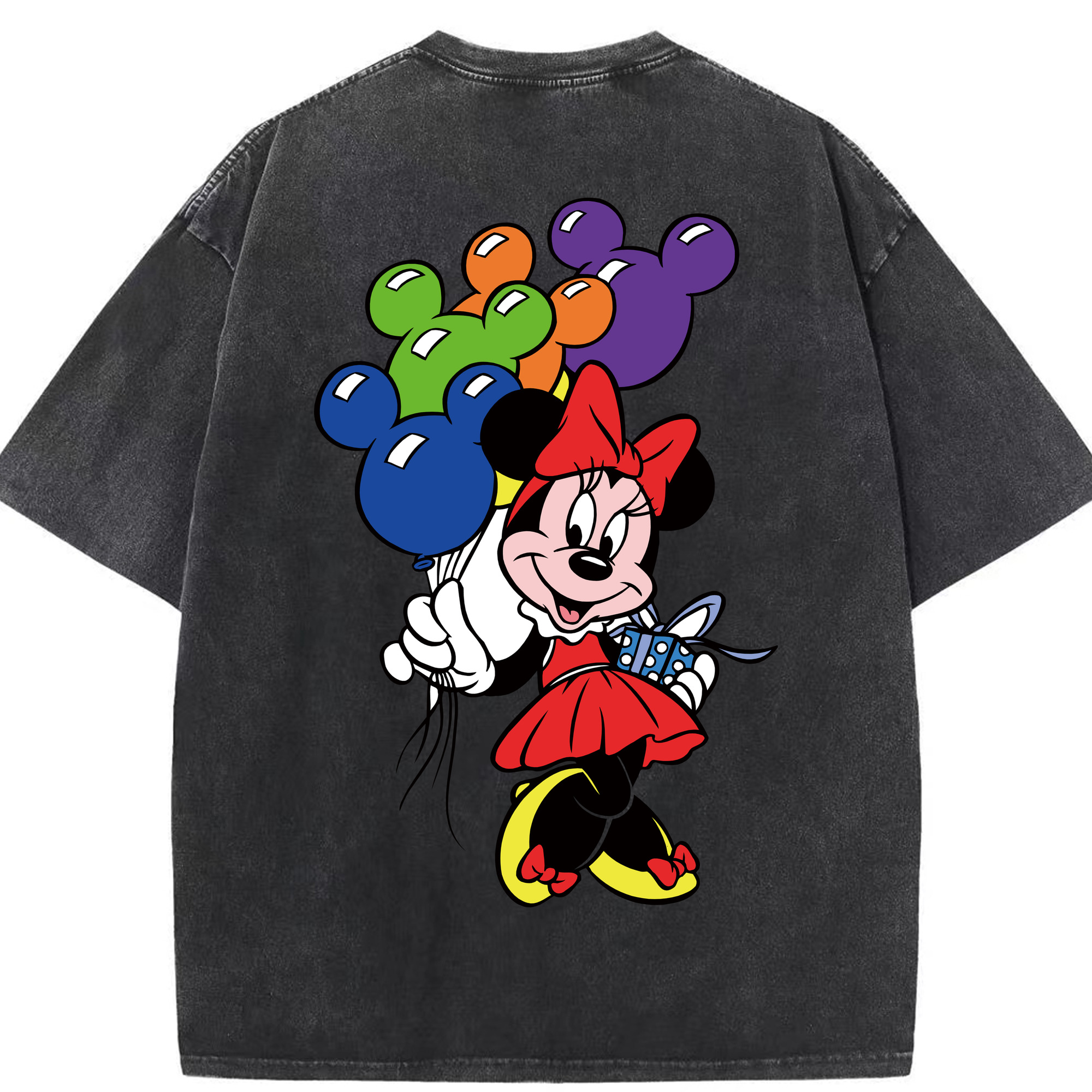 （画像用） ミッキーマウス Mickey Mouse 綿100% ヴィンテージ風 半袖Tシャツ（背面プリント）