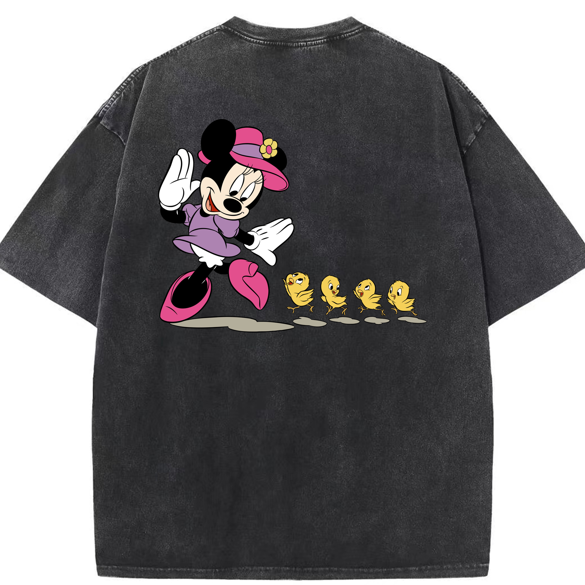 （画像用） ミッキーマウス Mickey Mouse 綿100% ヴィンテージ風 半袖Tシャツ（背面プリント）