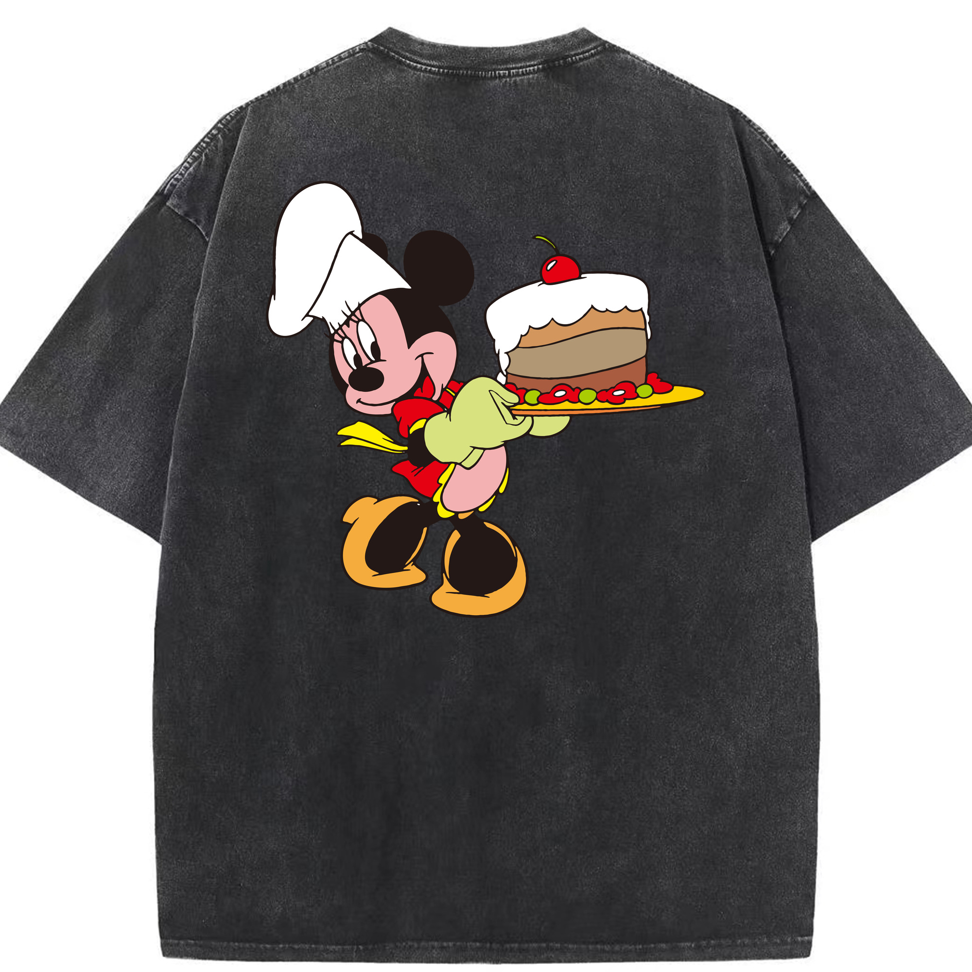 （画像用） ミッキーマウス Mickey Mouse 綿100% ヴィンテージ風 半袖Tシャツ（背面プリント）