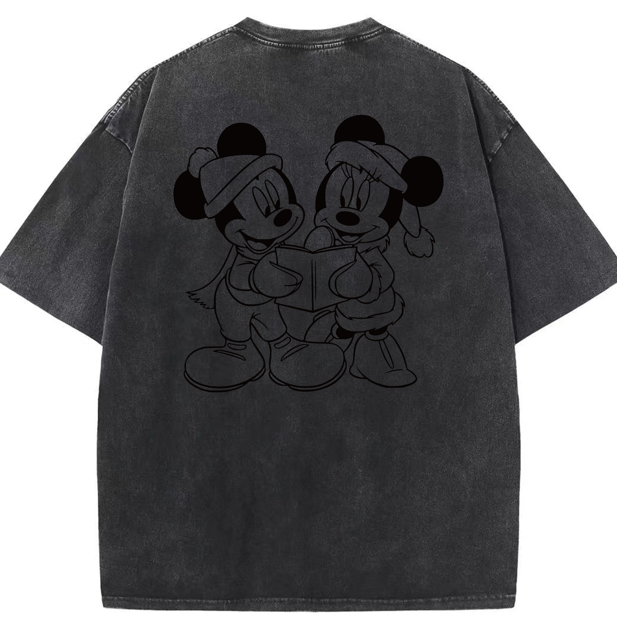（画像用） ミッキーマウス Mickey Mouse 綿100% ヴィンテージ風 半袖Tシャツ（背面プリント）