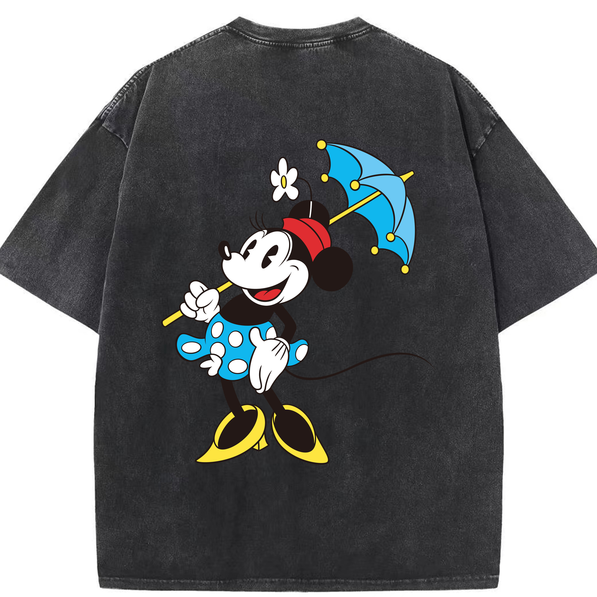 （画像用） ミッキーマウス Mickey Mouse 綿100% ヴィンテージ風 半袖Tシャツ（背面プリント）