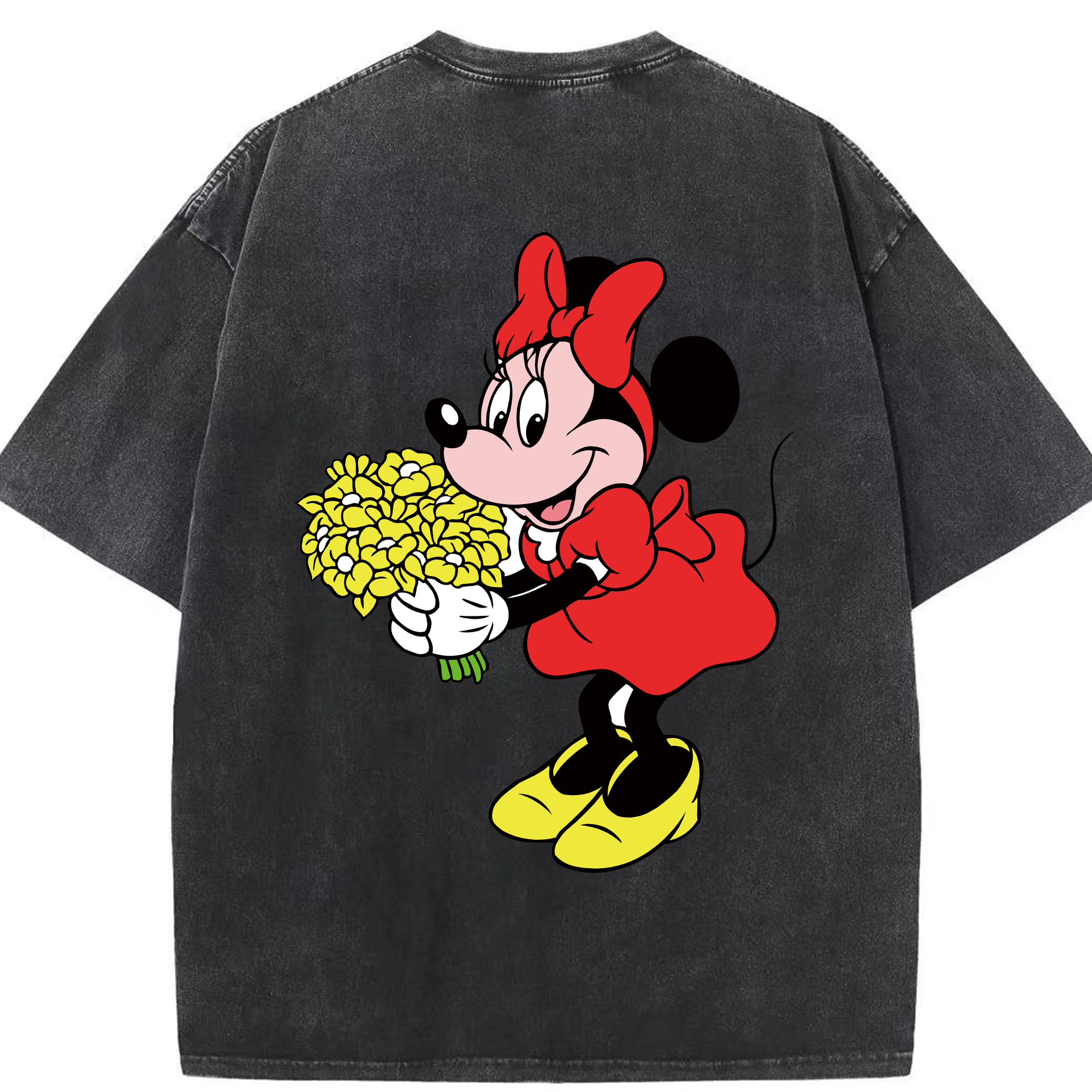（画像用） ミッキーマウス Mickey Mouse 綿100% ヴィンテージ風 半袖Tシャツ（背面プリント）