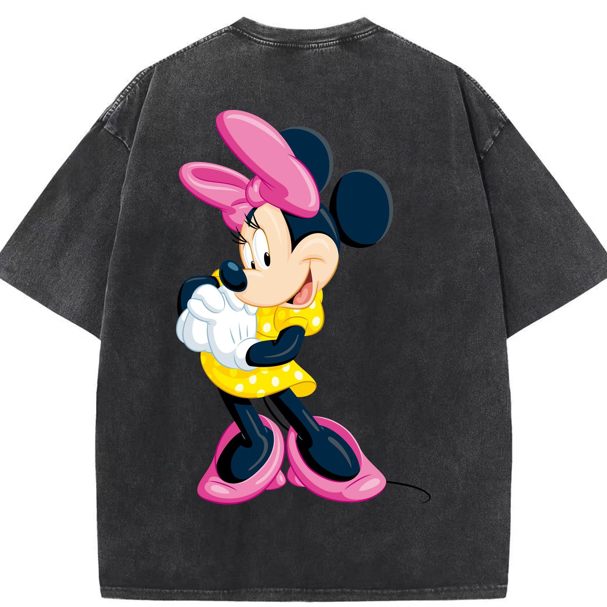 （画像用） ミッキーマウス Mickey Mouse 綿100% ヴィンテージ風 半袖Tシャツ（背面プリント）
