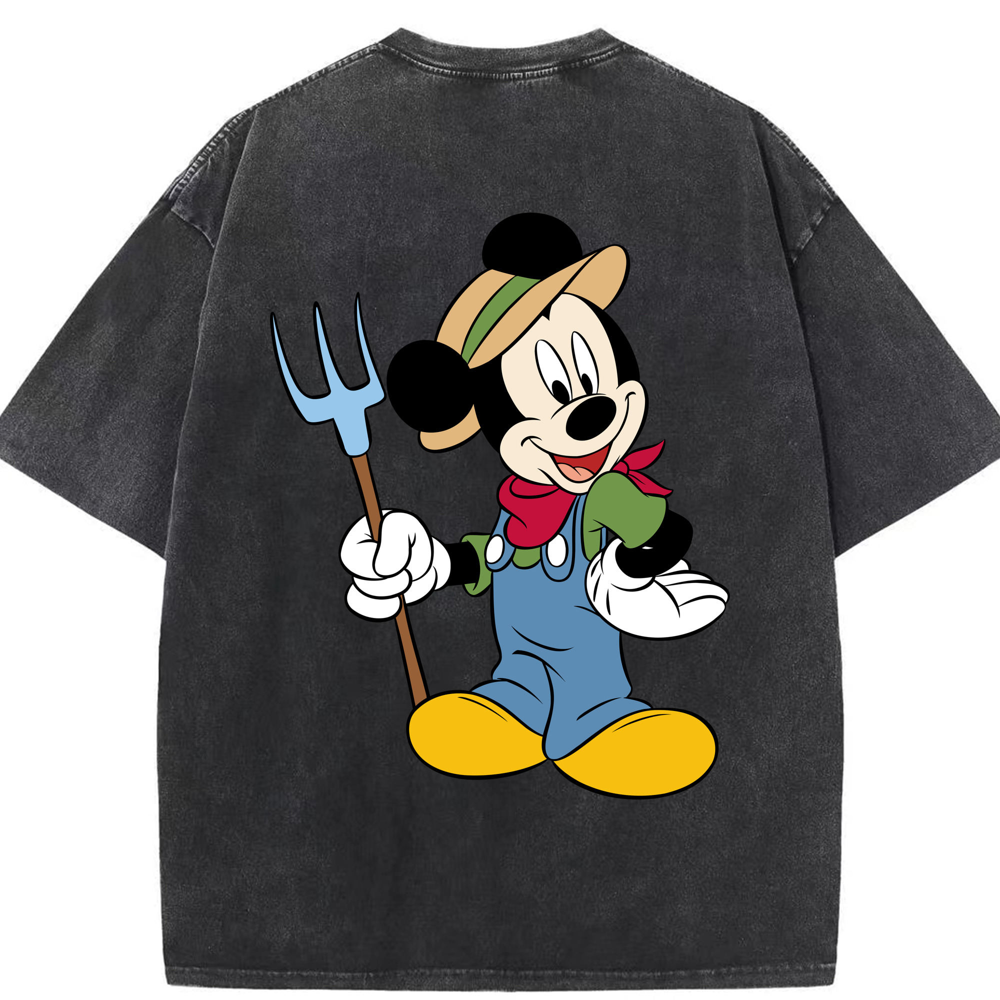 （画像用） ミッキーマウス Mickey Mouse 綿100% ヴィンテージ風 半袖Tシャツ（背面プリント）
