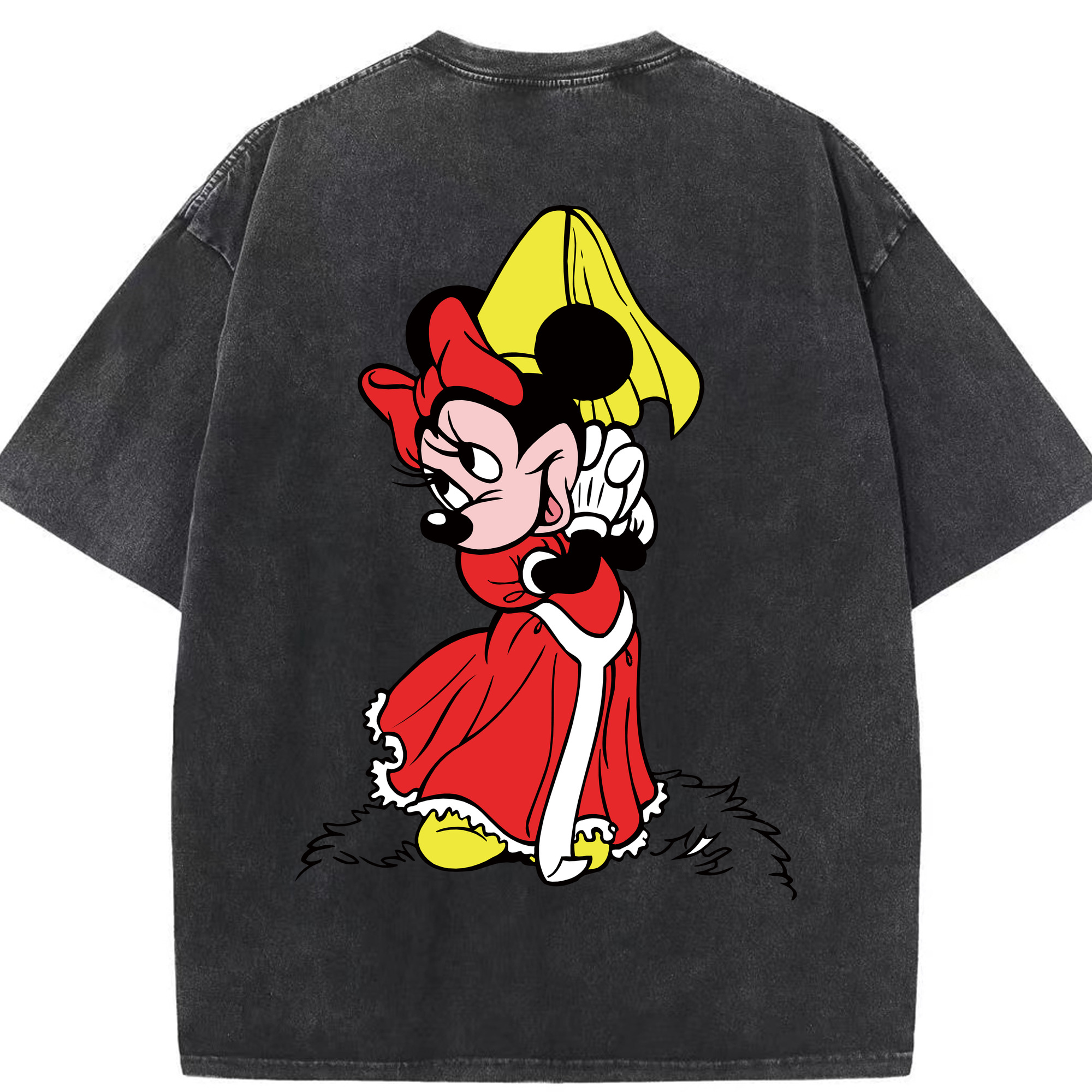 （画像用） ミッキーマウス Mickey Mouse 綿100% ヴィンテージ風 半袖Tシャツ（背面プリント）