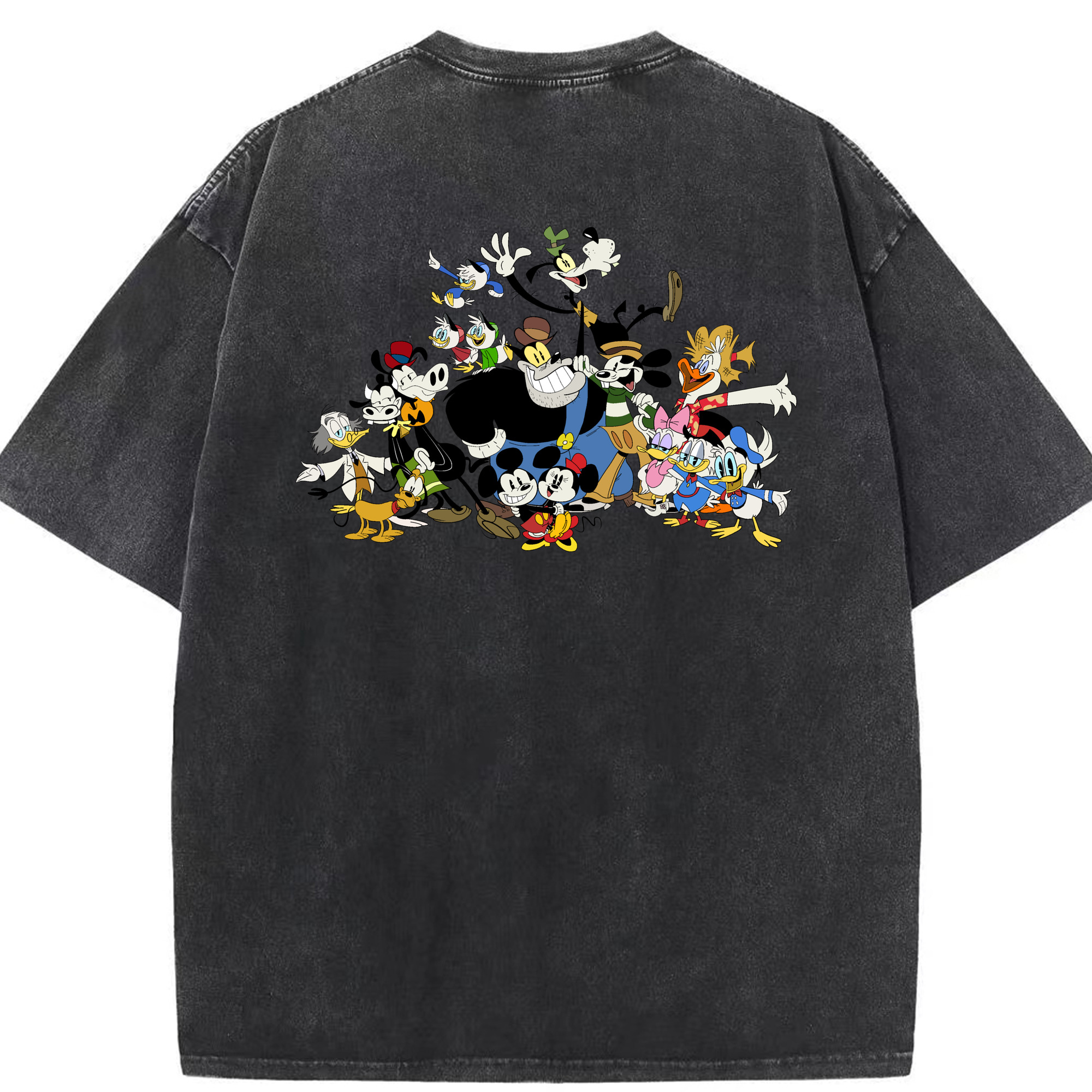 （画像用） ミッキーマウス Mickey Mouse 綿100% ヴィンテージ風 半袖Tシャツ（背面プリント）