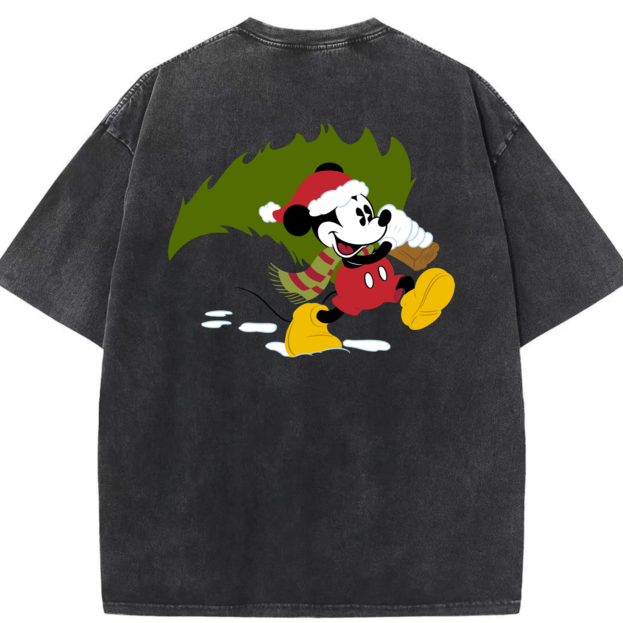 （画像用） ミッキーマウス Mickey Mouse 綿100% ヴィンテージ風 半袖Tシャツ（背面プリント）