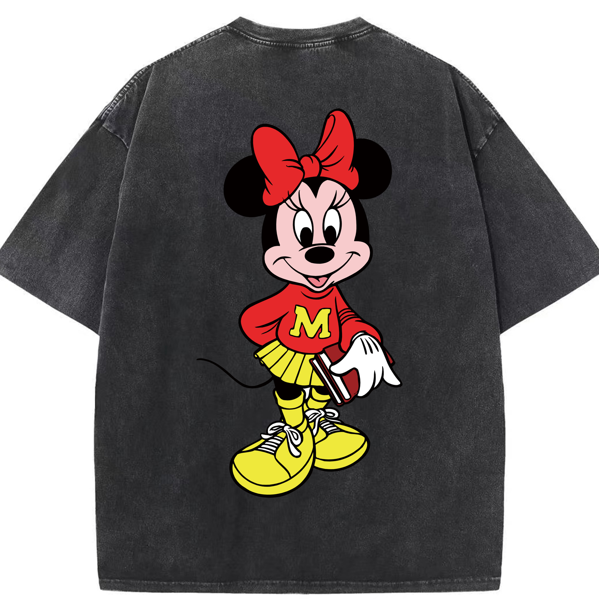 （画像用） ミッキーマウス Mickey Mouse 綿100% ヴィンテージ風 半袖Tシャツ（背面プリント）