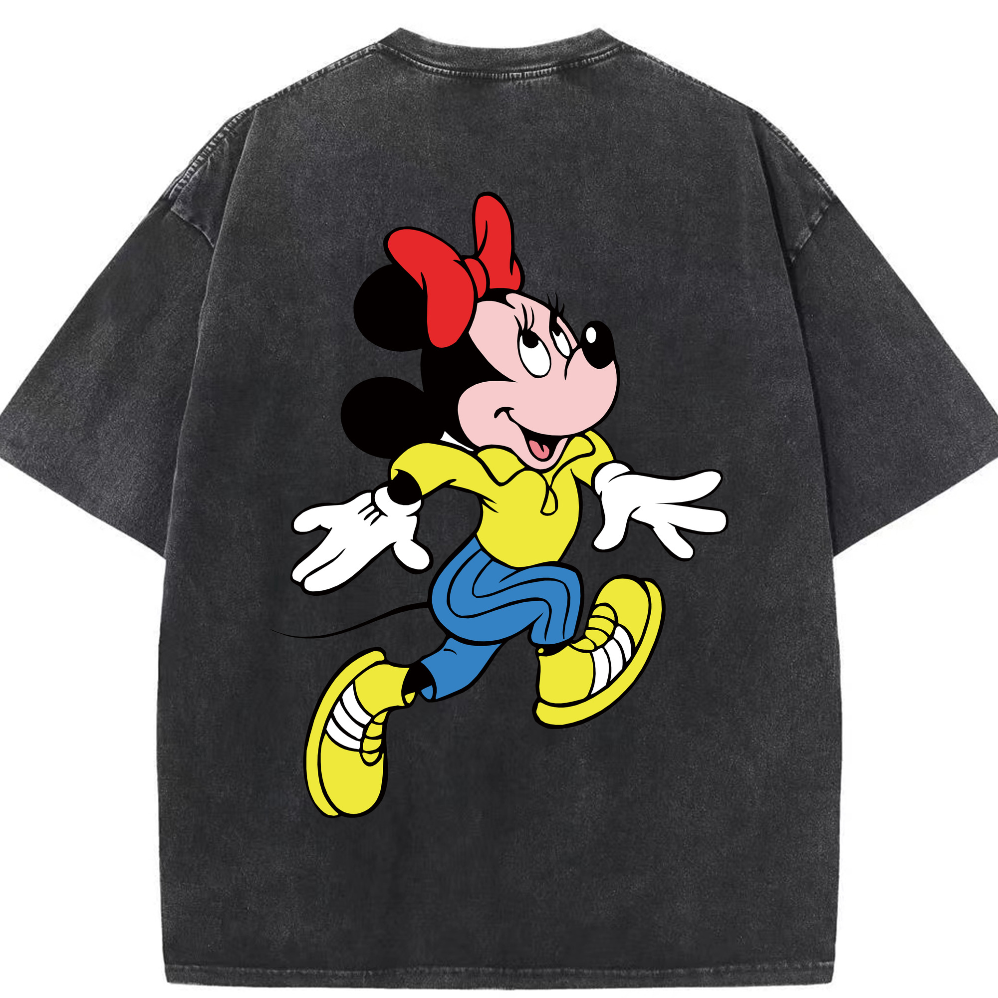 （画像用） ミッキーマウス Mickey Mouse 綿100% ヴィンテージ風 半袖Tシャツ（背面プリント）