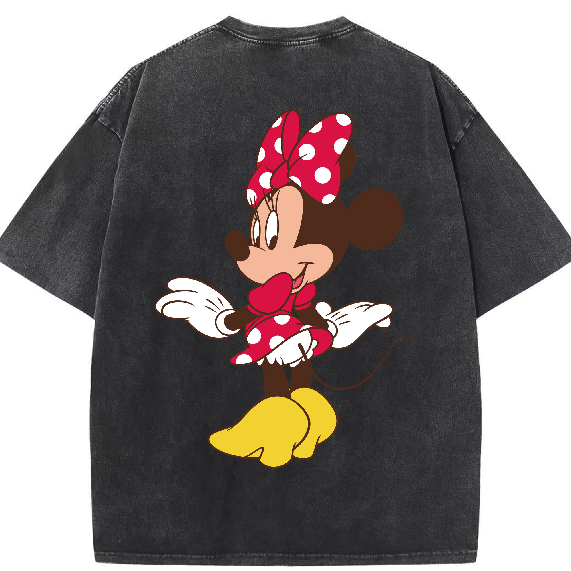 （画像用） ミッキーマウス Mickey Mouse 綿100% ヴィンテージ風 半袖Tシャツ（背面プリント）