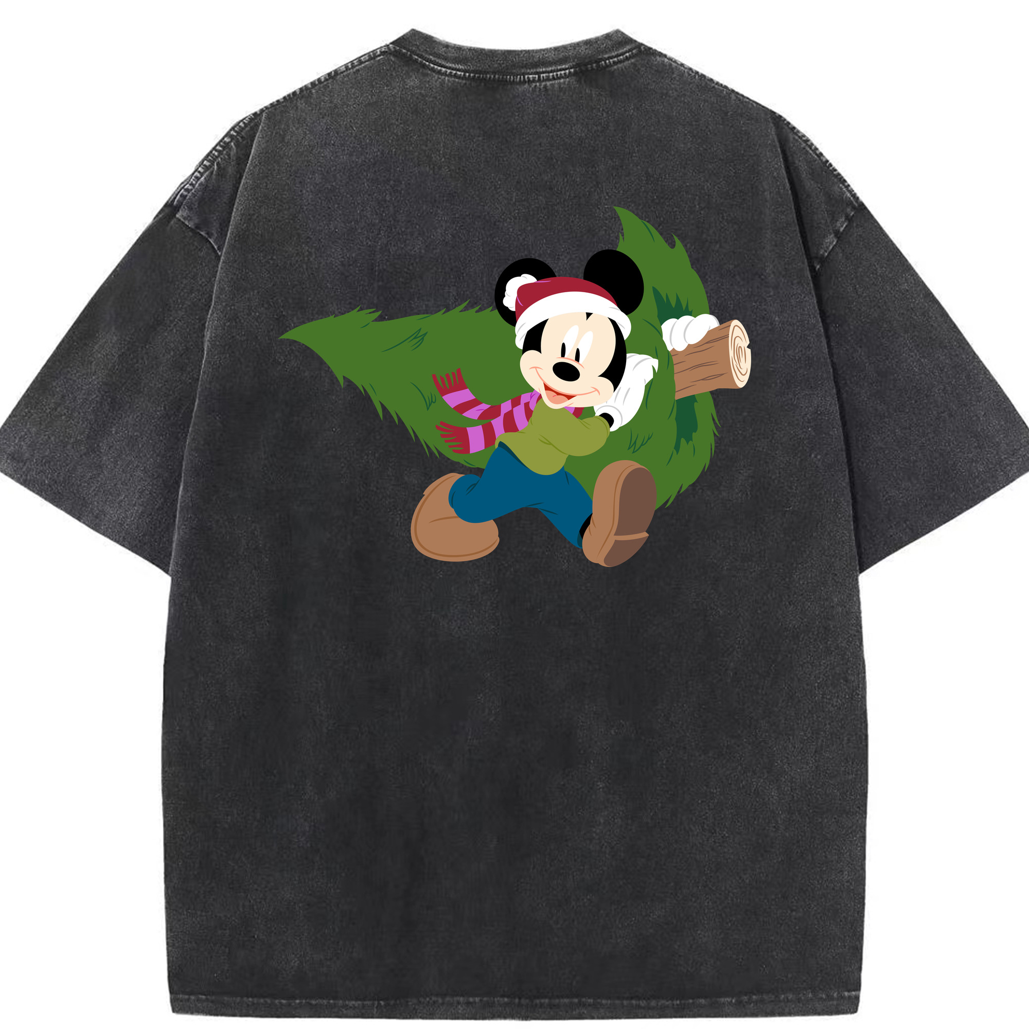 （画像用） ミッキーマウス Mickey Mouse 綿100% ヴィンテージ風 半袖Tシャツ（背面プリント）