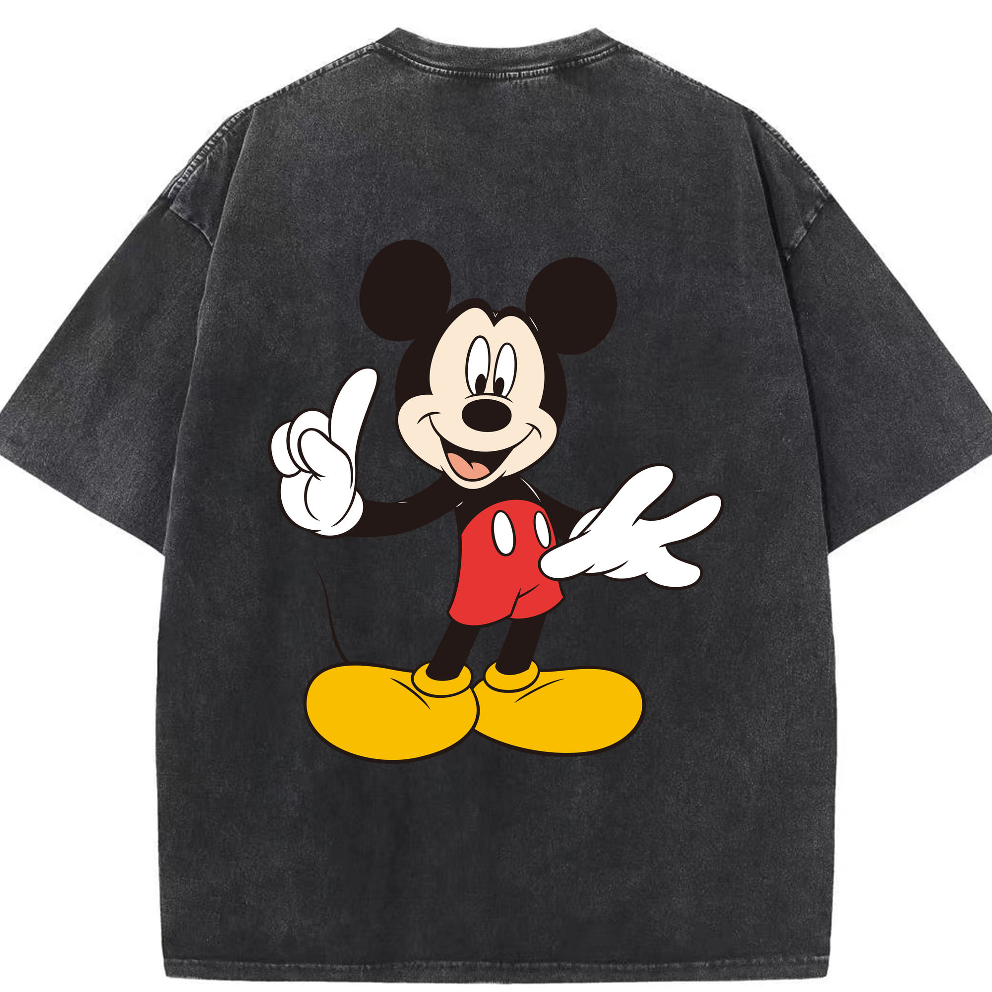 （画像用） ミッキーマウス Mickey Mouse 綿100% ヴィンテージ風 半袖Tシャツ（背面プリント）