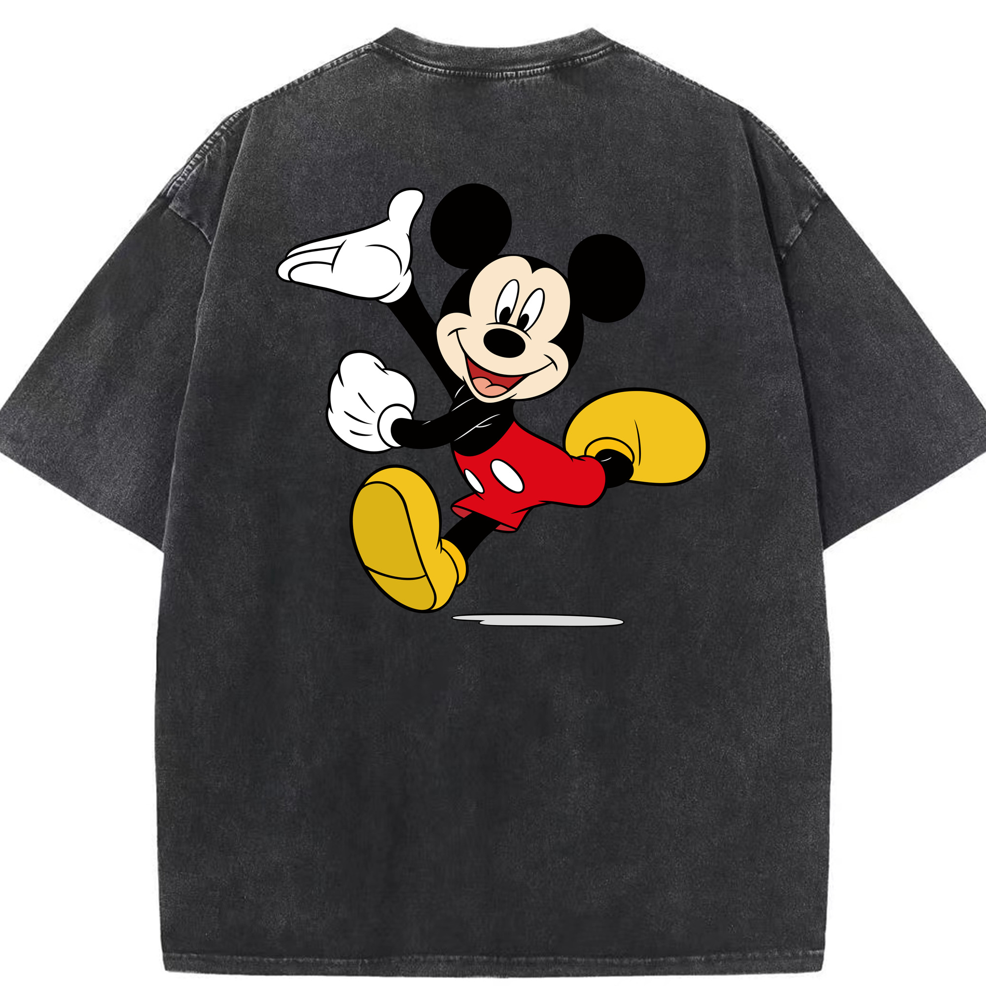 （画像用） ミッキーマウス Mickey Mouse 綿100% ヴィンテージ風 半袖Tシャツ（背面プリント）