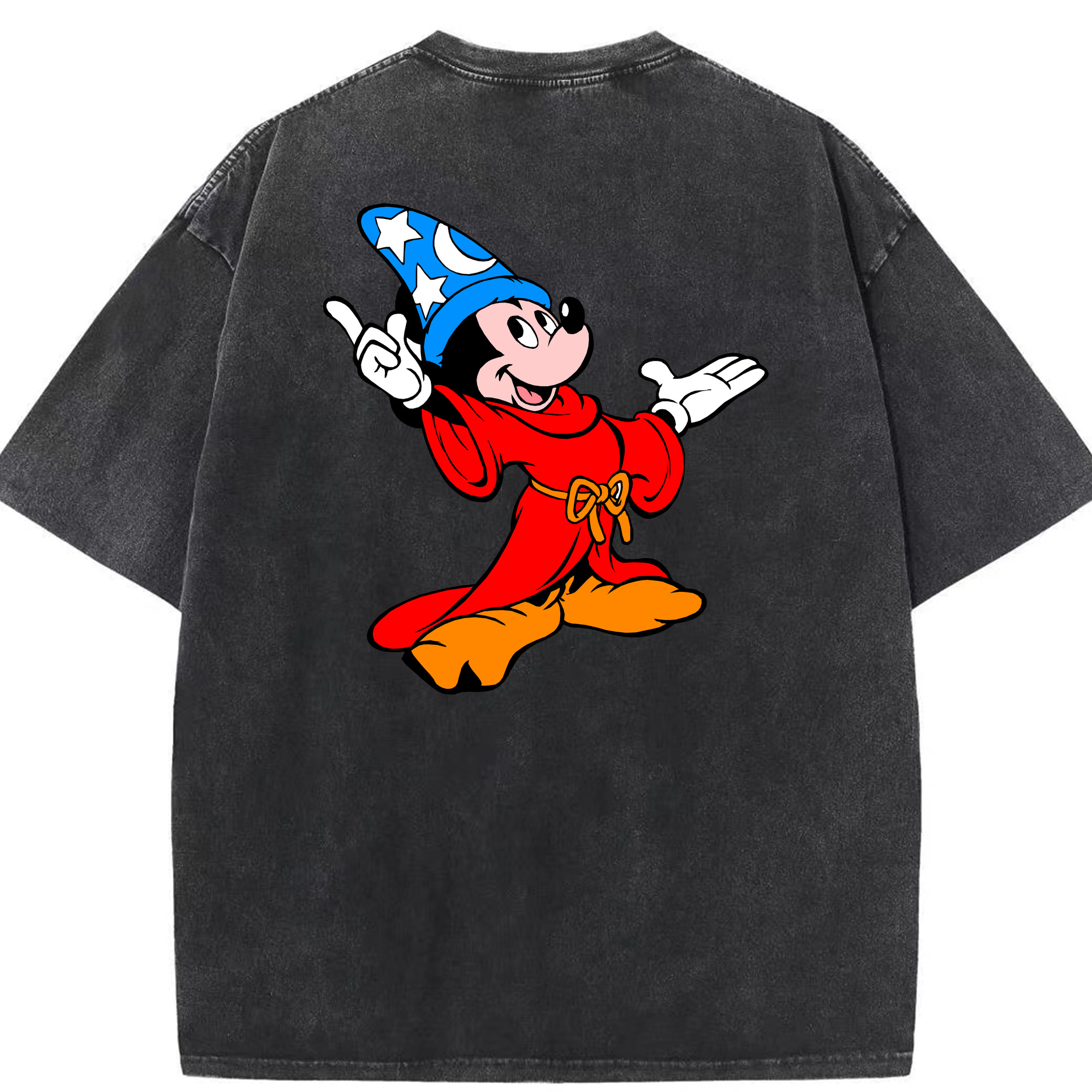 （画像用） ミッキーマウス Mickey Mouse 綿100% ヴィンテージ風 半袖Tシャツ（背面プリント）