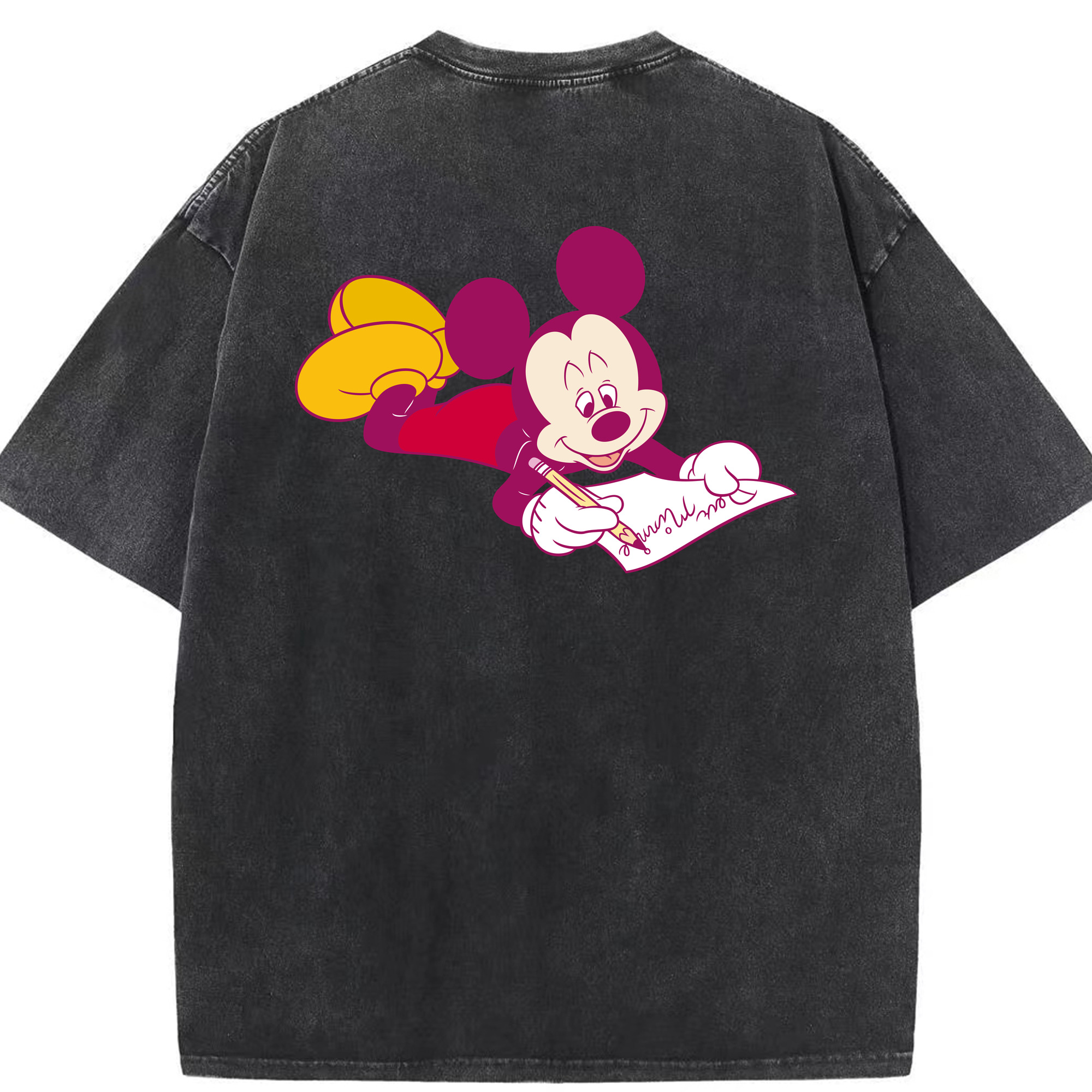 （画像用） ミッキーマウス Mickey Mouse 綿100% ヴィンテージ風 半袖Tシャツ（背面プリント）