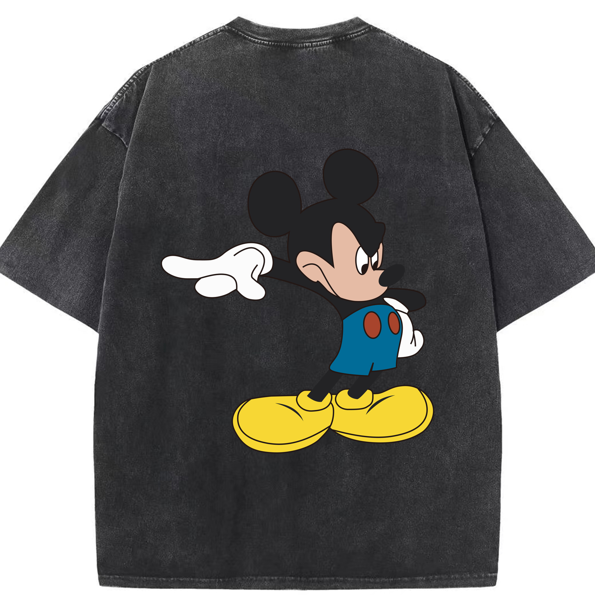 （画像用） ミッキーマウス Mickey Mouse 綿100% ヴィンテージ風 半袖Tシャツ（背面プリント）