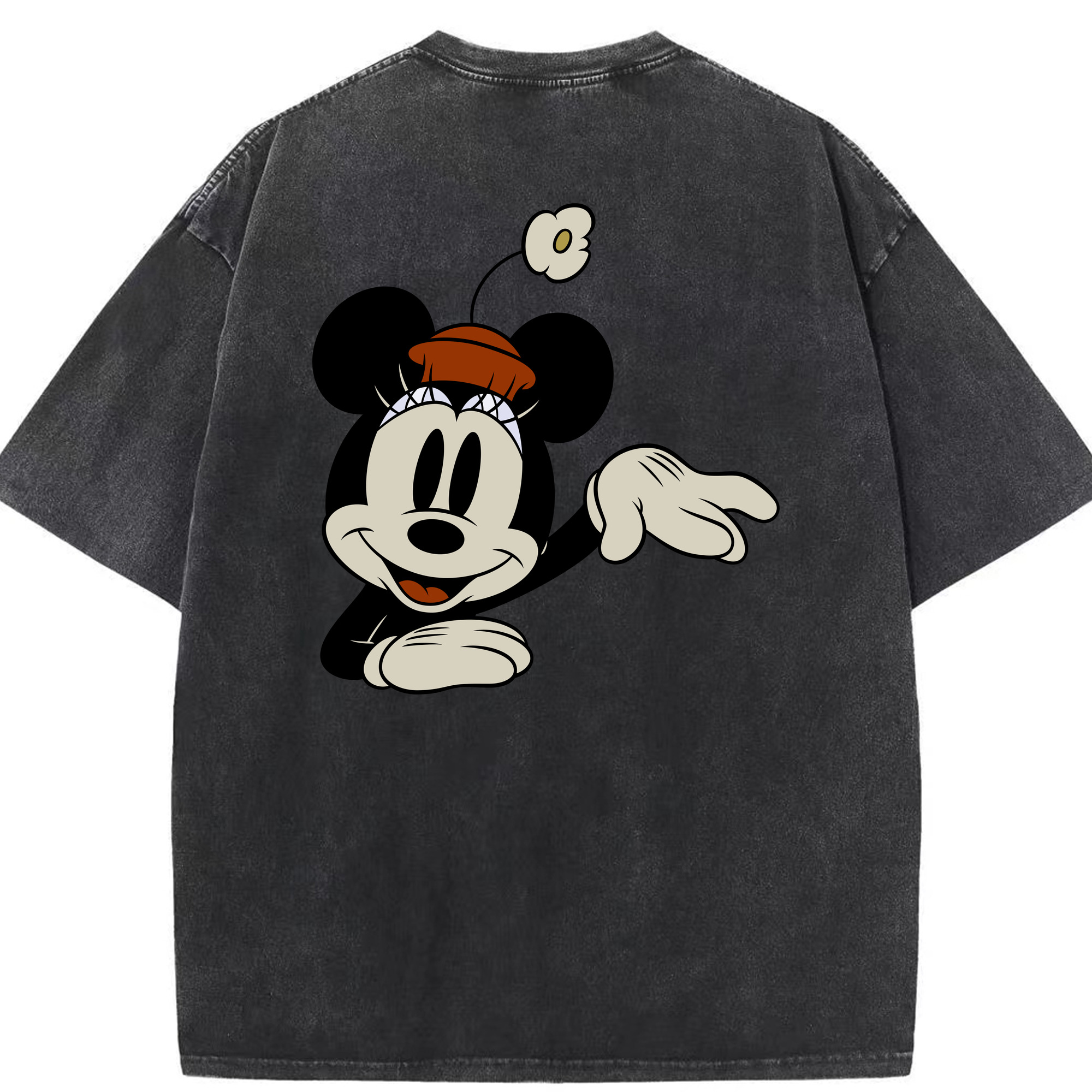（画像用） ミッキーマウス Mickey Mouse 綿100% ヴィンテージ風 半袖Tシャツ（背面プリント）