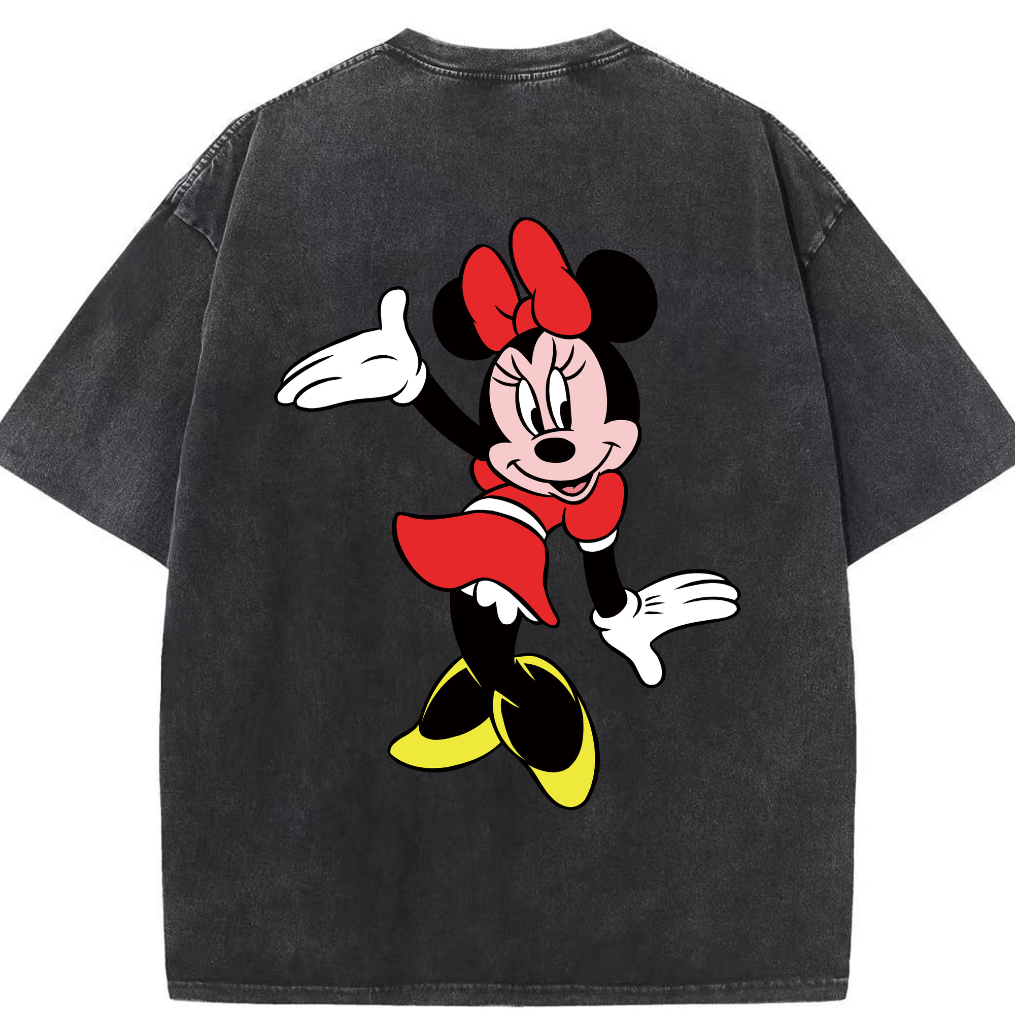 （画像用） ミッキーマウス Mickey Mouse 綿100% ヴィンテージ風 半袖Tシャツ（背面プリント）