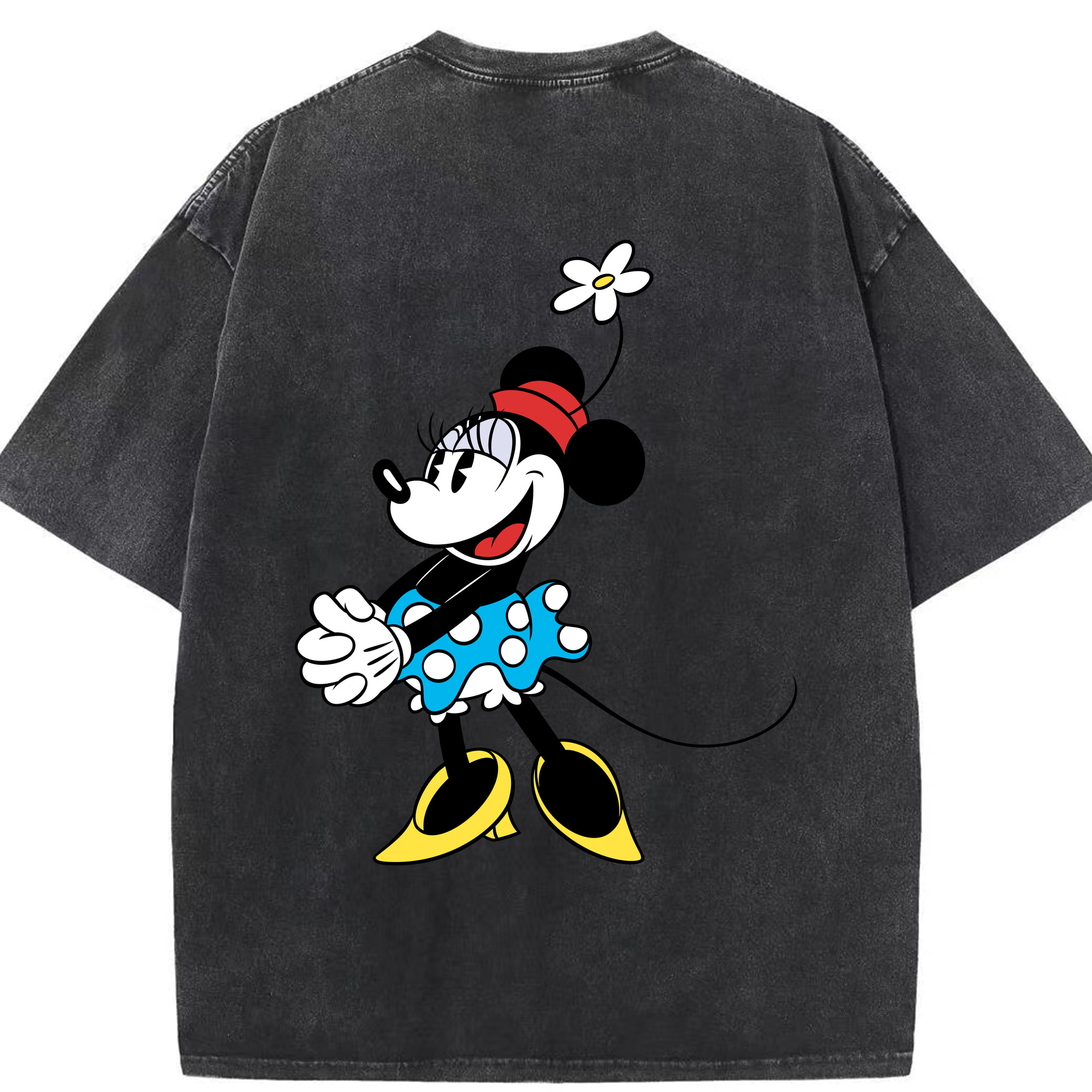 （画像用） ミッキーマウス Mickey Mouse 綿100% ヴィンテージ風 半袖Tシャツ（背面プリント）