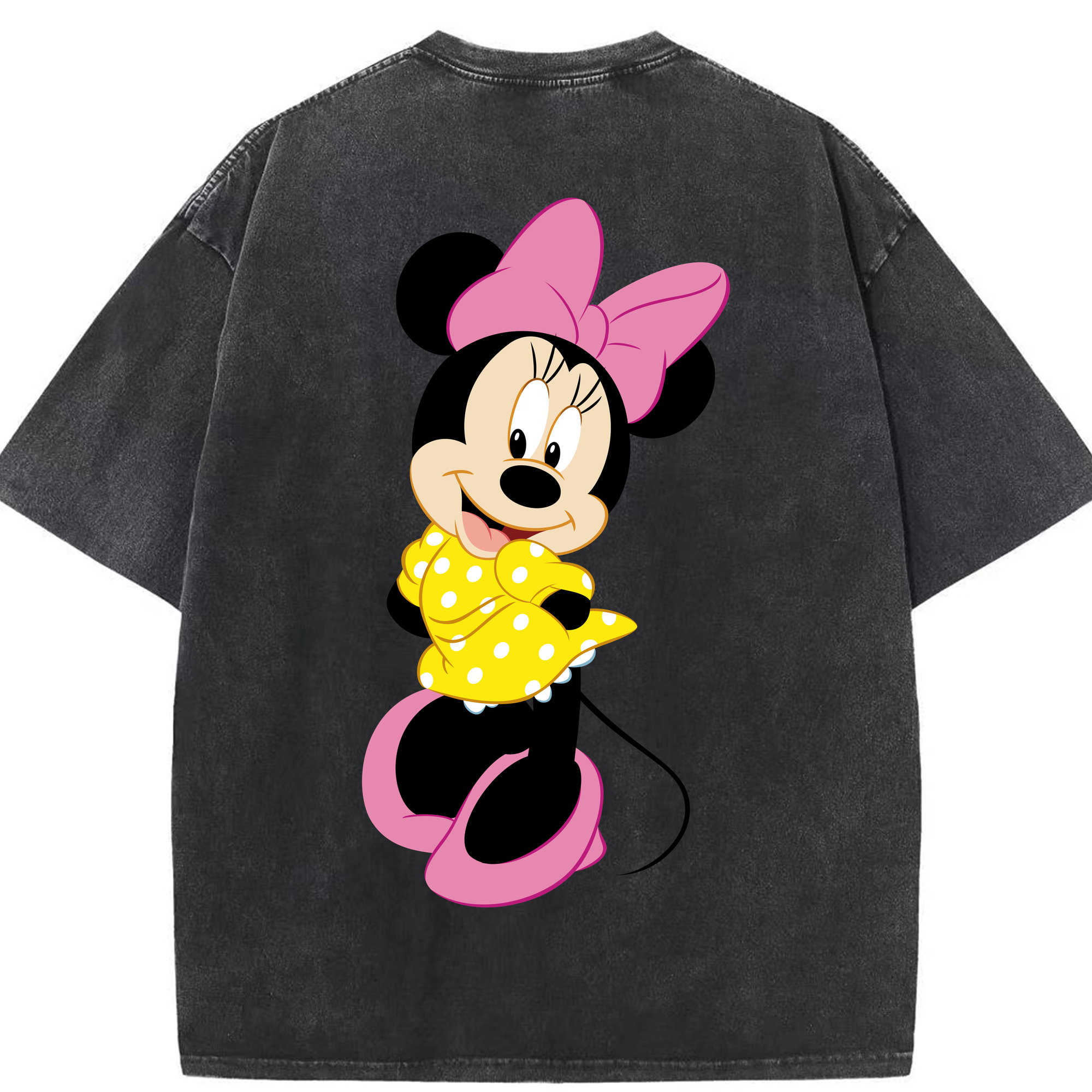 （画像用） ミッキーマウス Mickey Mouse 綿100% ヴィンテージ風 半袖Tシャツ（背面プリント）