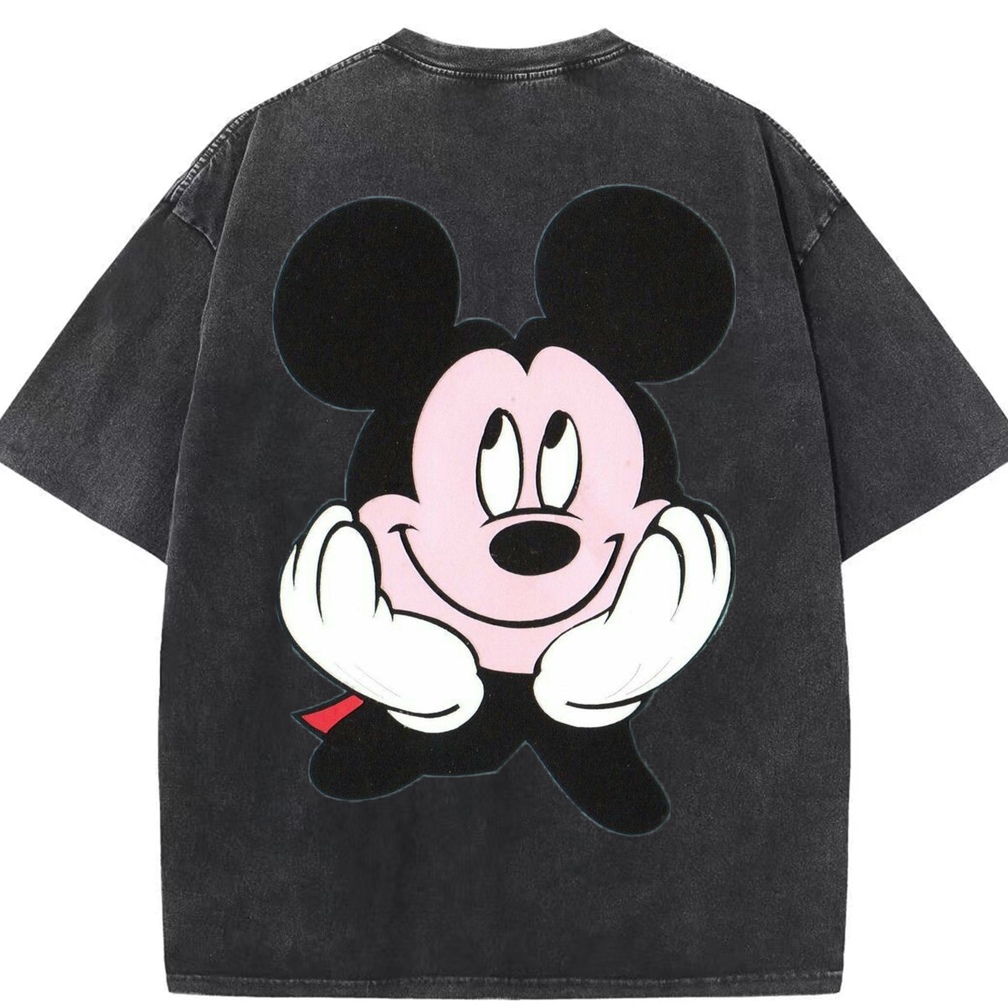 （画像用） ミッキーマウス Mickey Mouse 綿100% ヴィンテージ風 半袖Tシャツ（背面プリント）