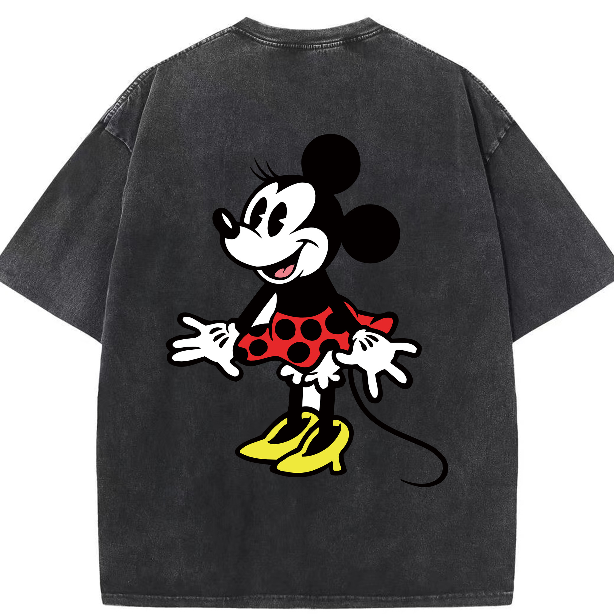 （画像用） ミッキーマウス Mickey Mouse 綿100% ヴィンテージ風 半袖Tシャツ（背面プリント）