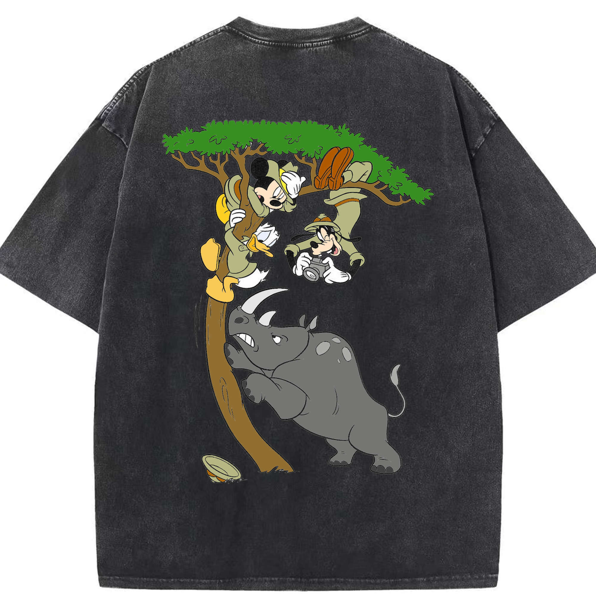 （画像用） ミッキーマウス Mickey Mouse 綿100% ヴィンテージ風 半袖Tシャツ（背面プリント）