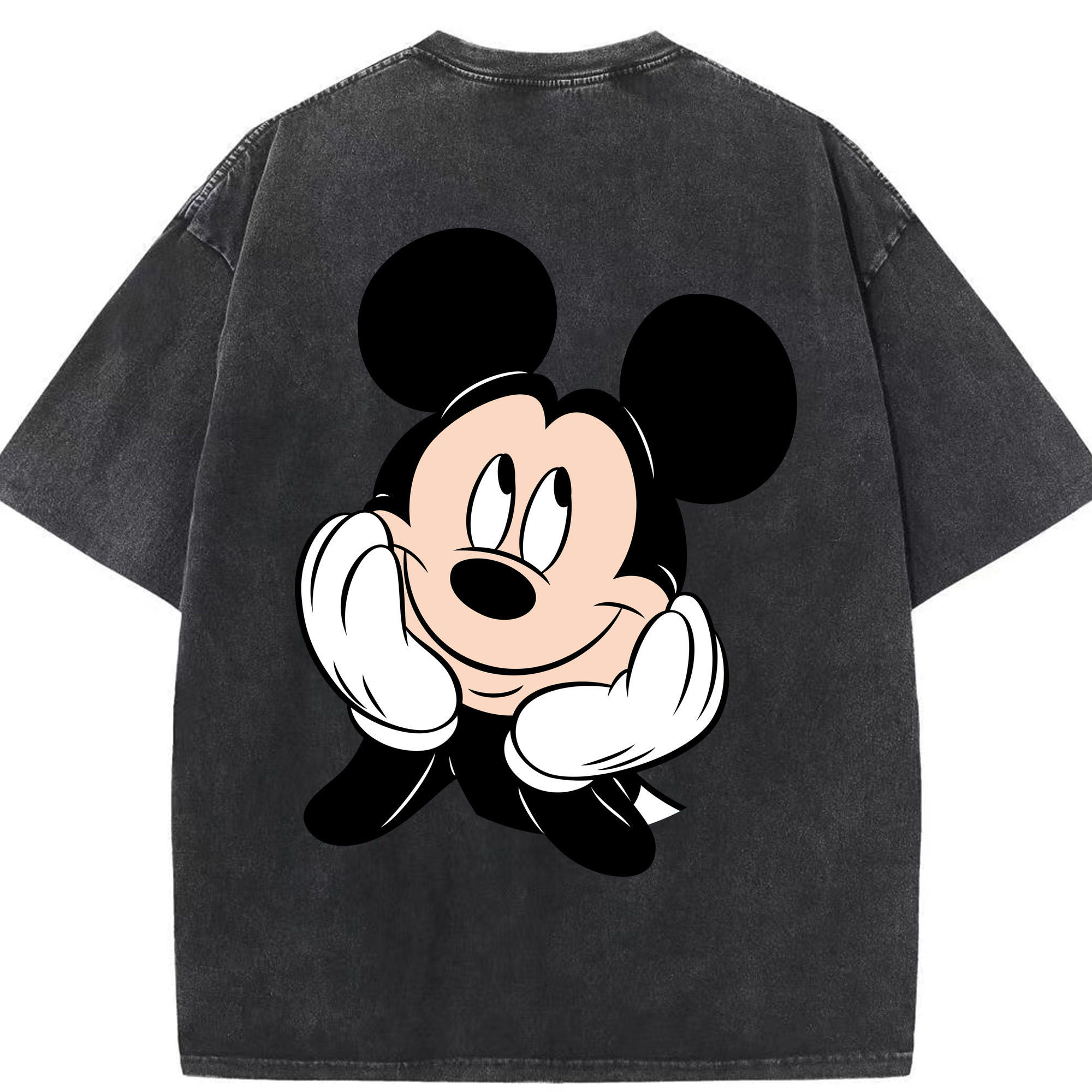 （画像用） ミッキーマウス Mickey Mouse 綿100% ヴィンテージ風 半袖Tシャツ（背面プリント）