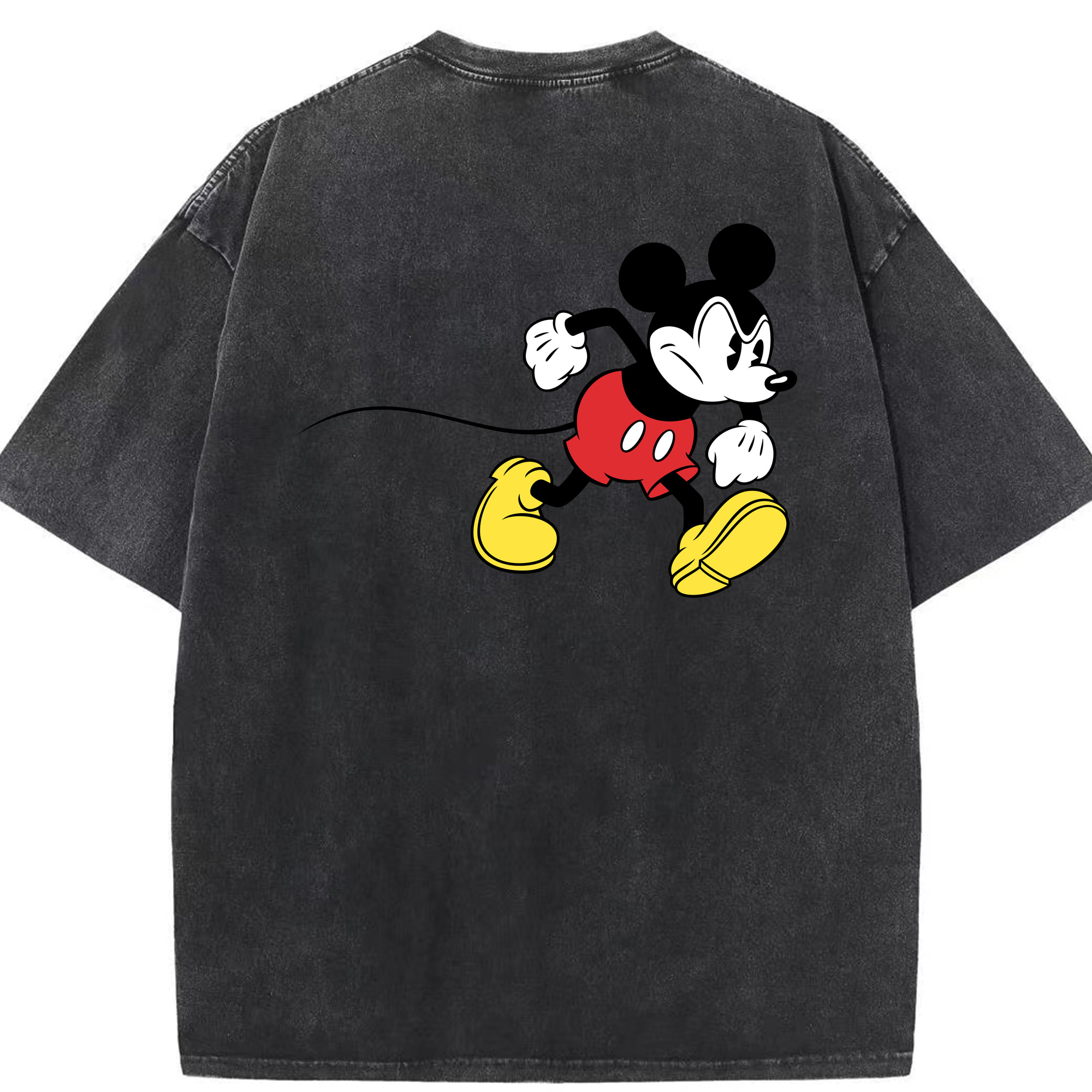 （画像用） ミッキーマウス Mickey Mouse 綿100% ヴィンテージ風 半袖Tシャツ（背面プリント）