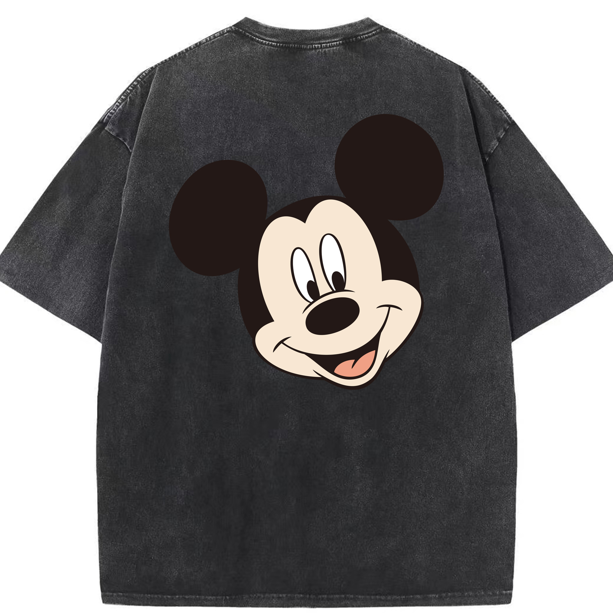 （画像用） ミッキーマウス Mickey Mouse 綿100% ヴィンテージ風 半袖Tシャツ（背面プリント）