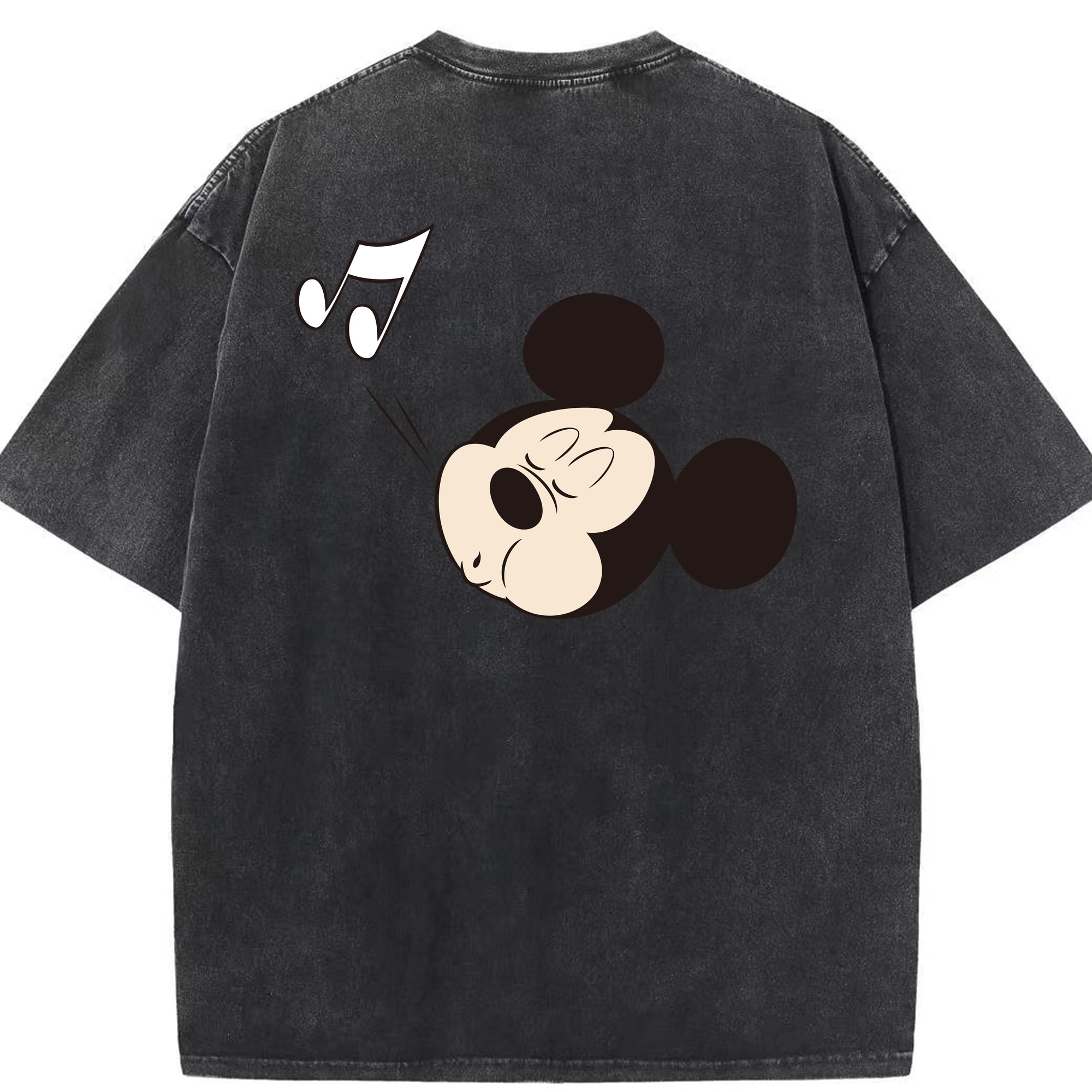 （画像用） ミッキーマウス Mickey Mouse 綿100% ヴィンテージ風 半袖Tシャツ（背面プリント）