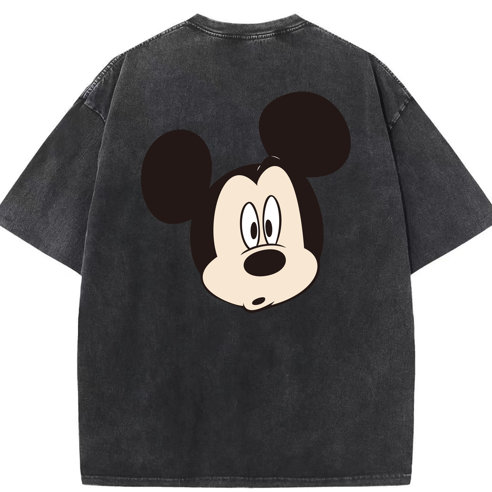 （画像用） ミッキーマウス Mickey Mouse 綿100% ヴィンテージ風 半袖Tシャツ（背面プリント）