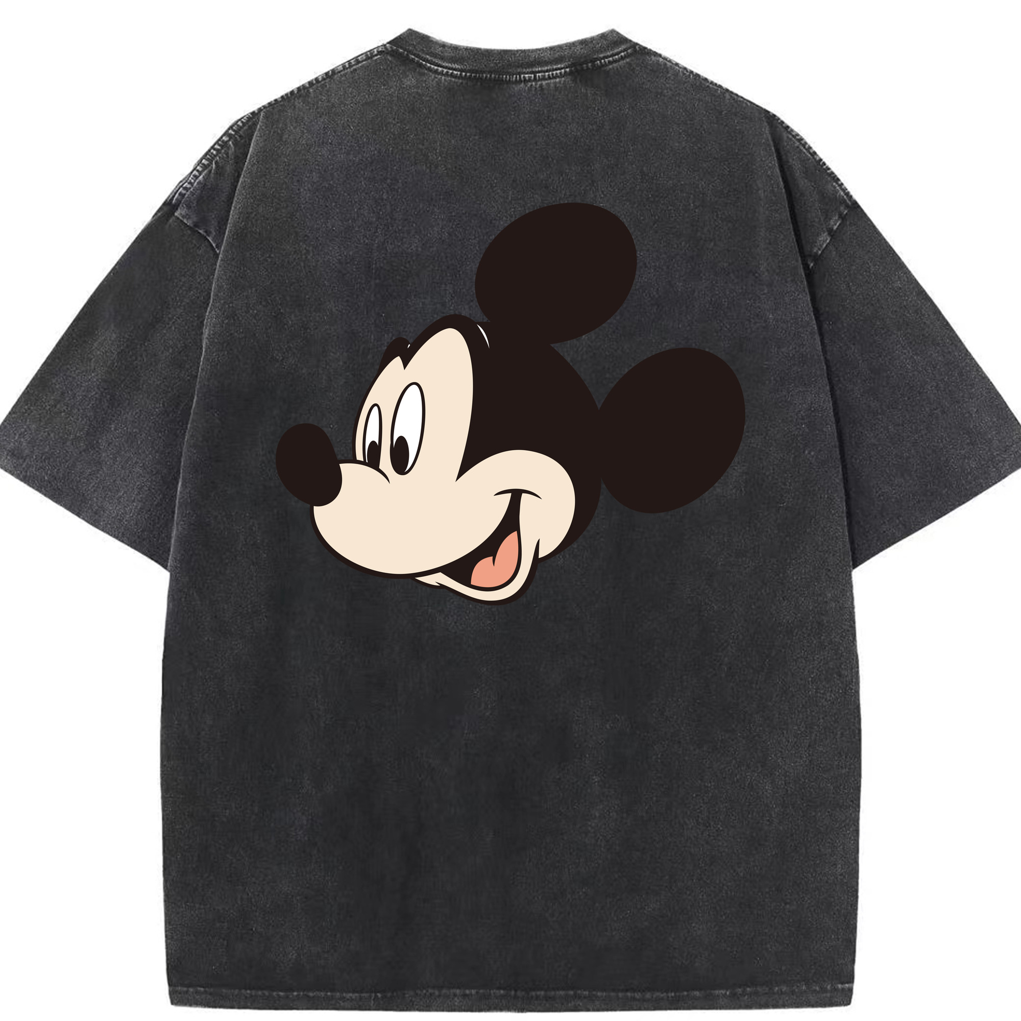 （画像用） ミッキーマウス Mickey Mouse 綿100% ヴィンテージ風 半袖Tシャツ（背面プリント）