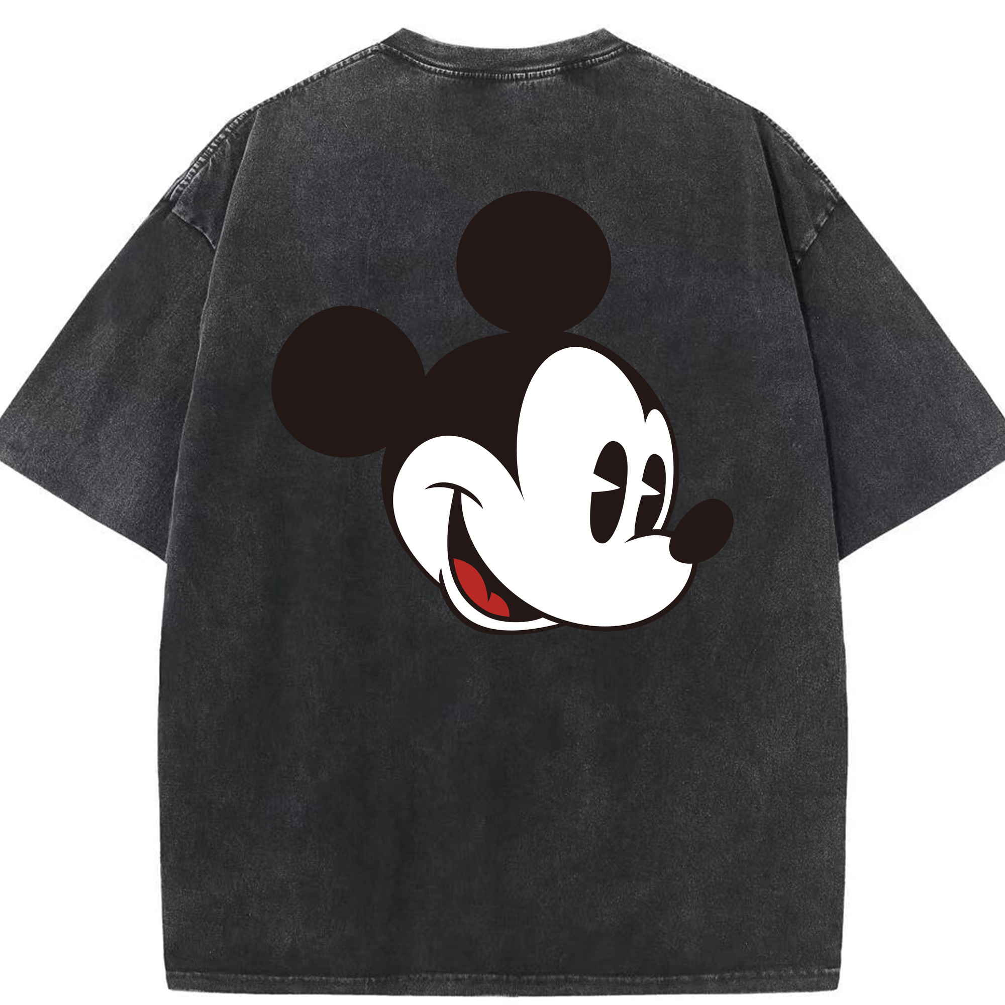 （画像用） ミッキーマウス Mickey Mouse 綿100% ヴィンテージ風 半袖Tシャツ（背面プリント）