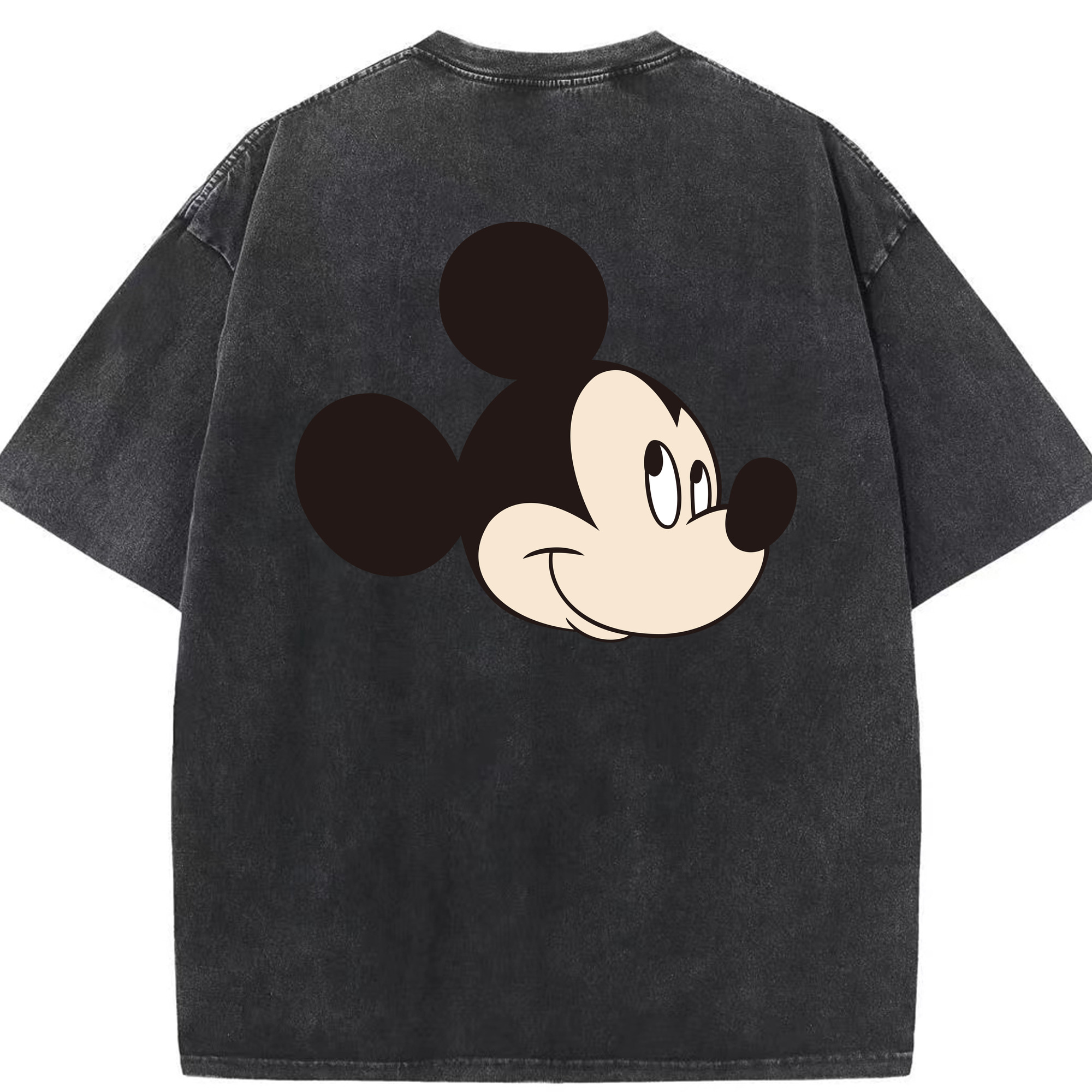 （画像用） ミッキーマウス Mickey Mouse 綿100% ヴィンテージ風 半袖Tシャツ（背面プリント）
