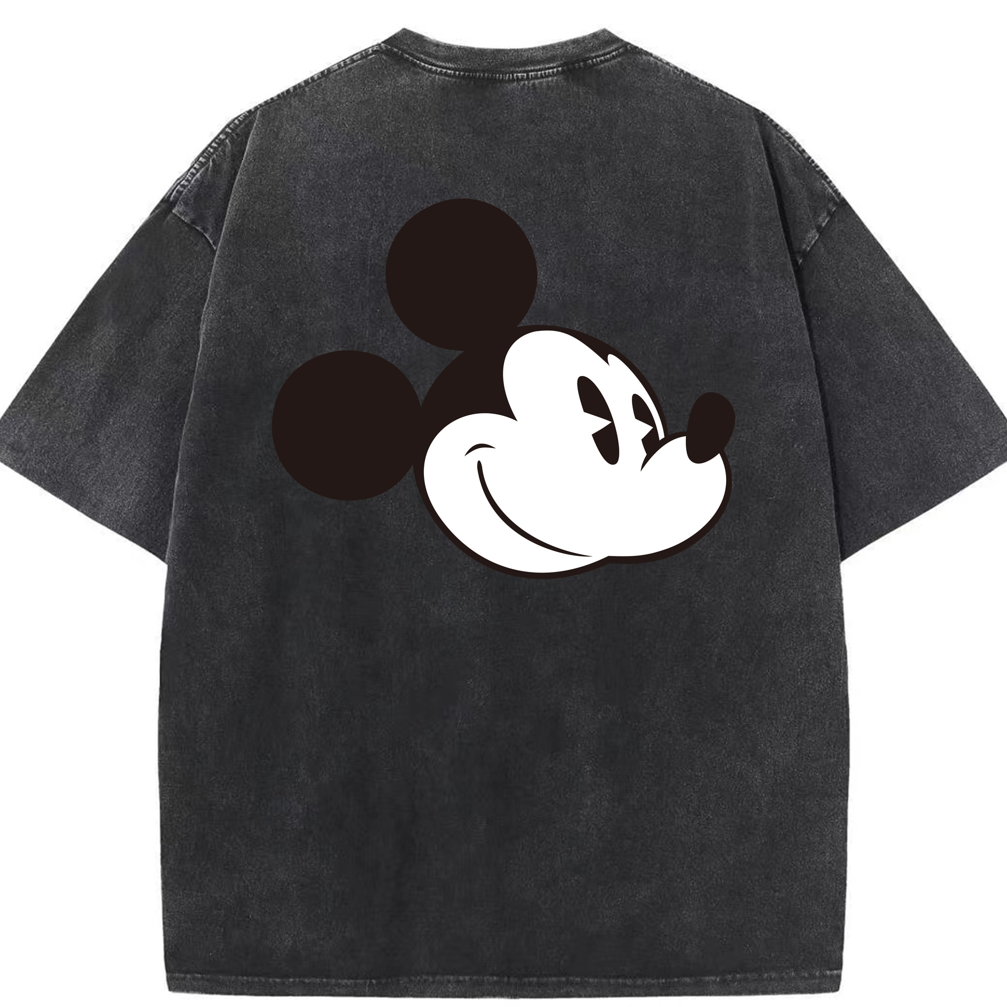 （画像用） ミッキーマウス Mickey Mouse 綿100% ヴィンテージ風 半袖Tシャツ（背面プリント）