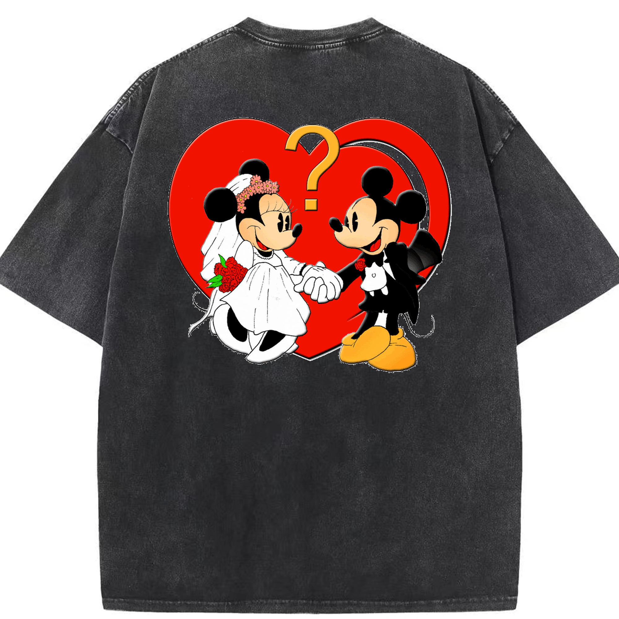 （画像用） ミッキーマウス Mickey Mouse 綿100% ヴィンテージ風 半袖Tシャツ（背面プリント）