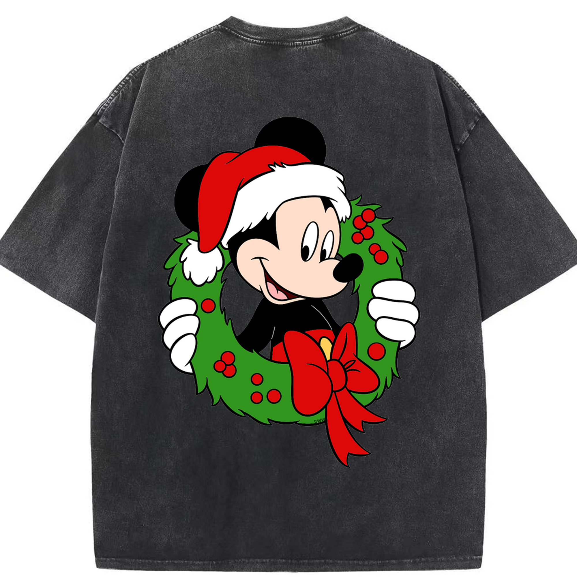 （画像用） ミッキーマウス Mickey Mouse 綿100% ヴィンテージ風 半袖Tシャツ（背面プリント）