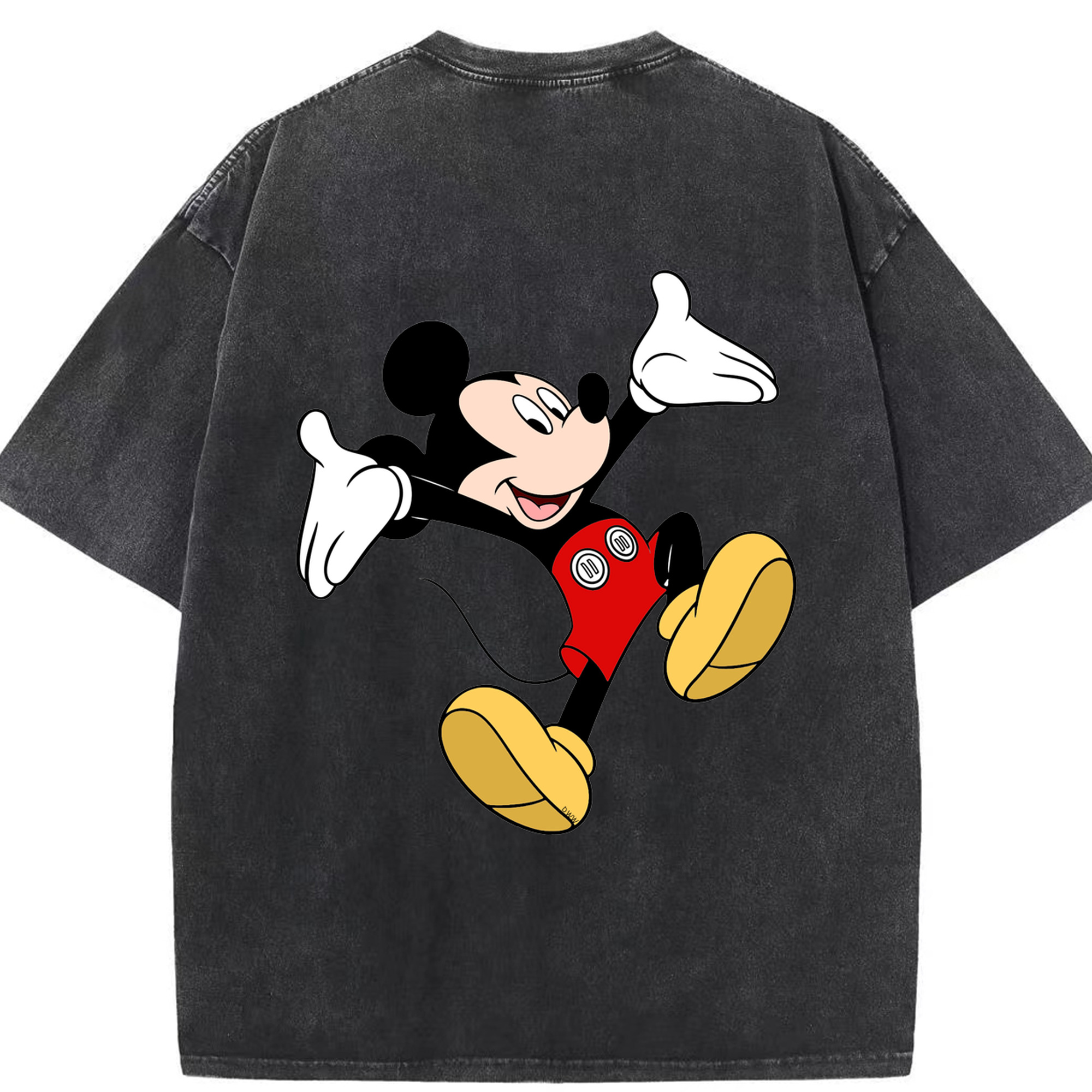（画像用） ミッキーマウス Mickey Mouse 綿100% ヴィンテージ風 半袖Tシャツ（背面プリント）