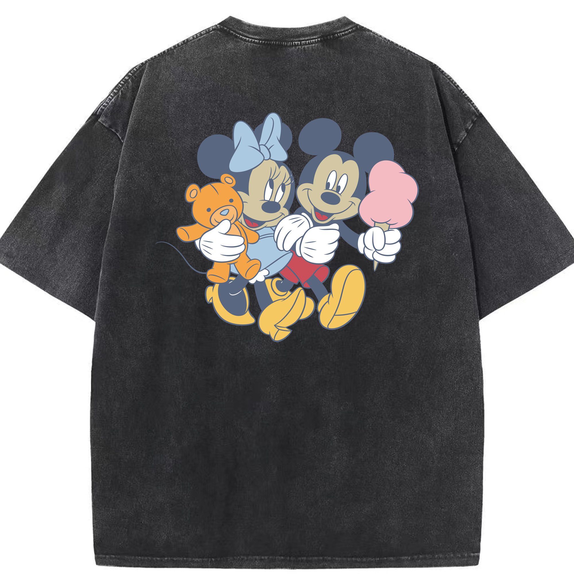 （画像用） ミッキーマウス Mickey Mouse 綿100% ヴィンテージ風 半袖Tシャツ（背面プリント）